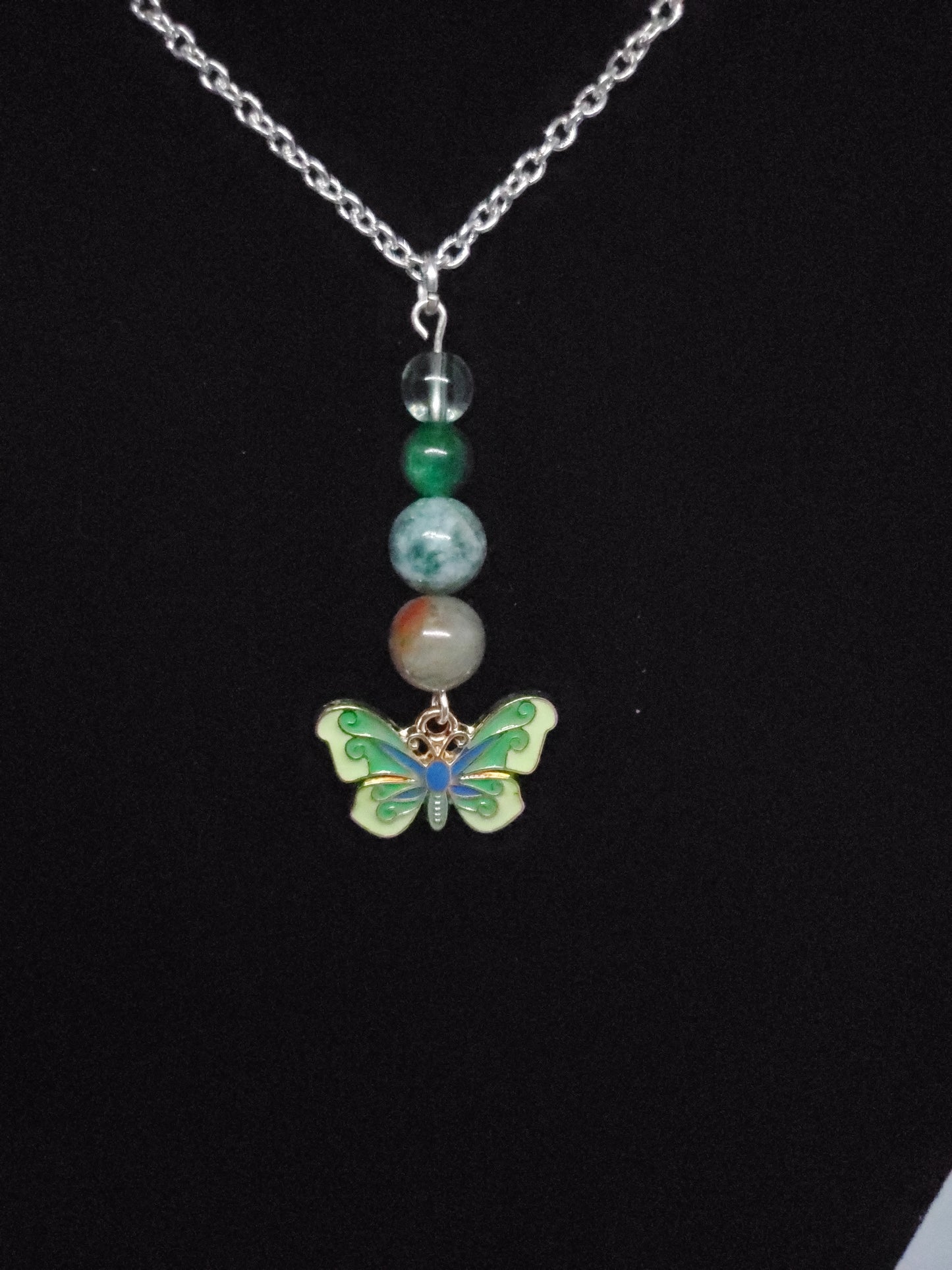 Green Butterfly Goddess Necklace - Cinnful Charms Jewelry