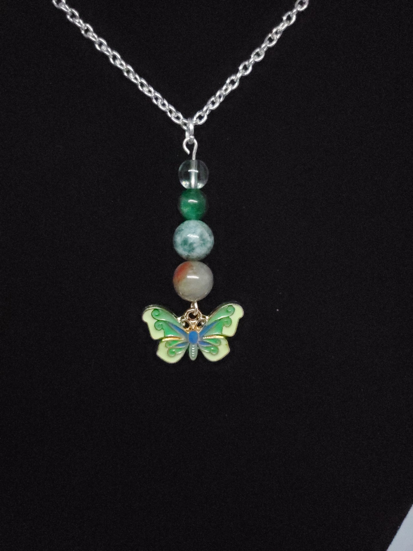 Green Butterfly Goddess Necklace - Cinnful Charms Jewelry