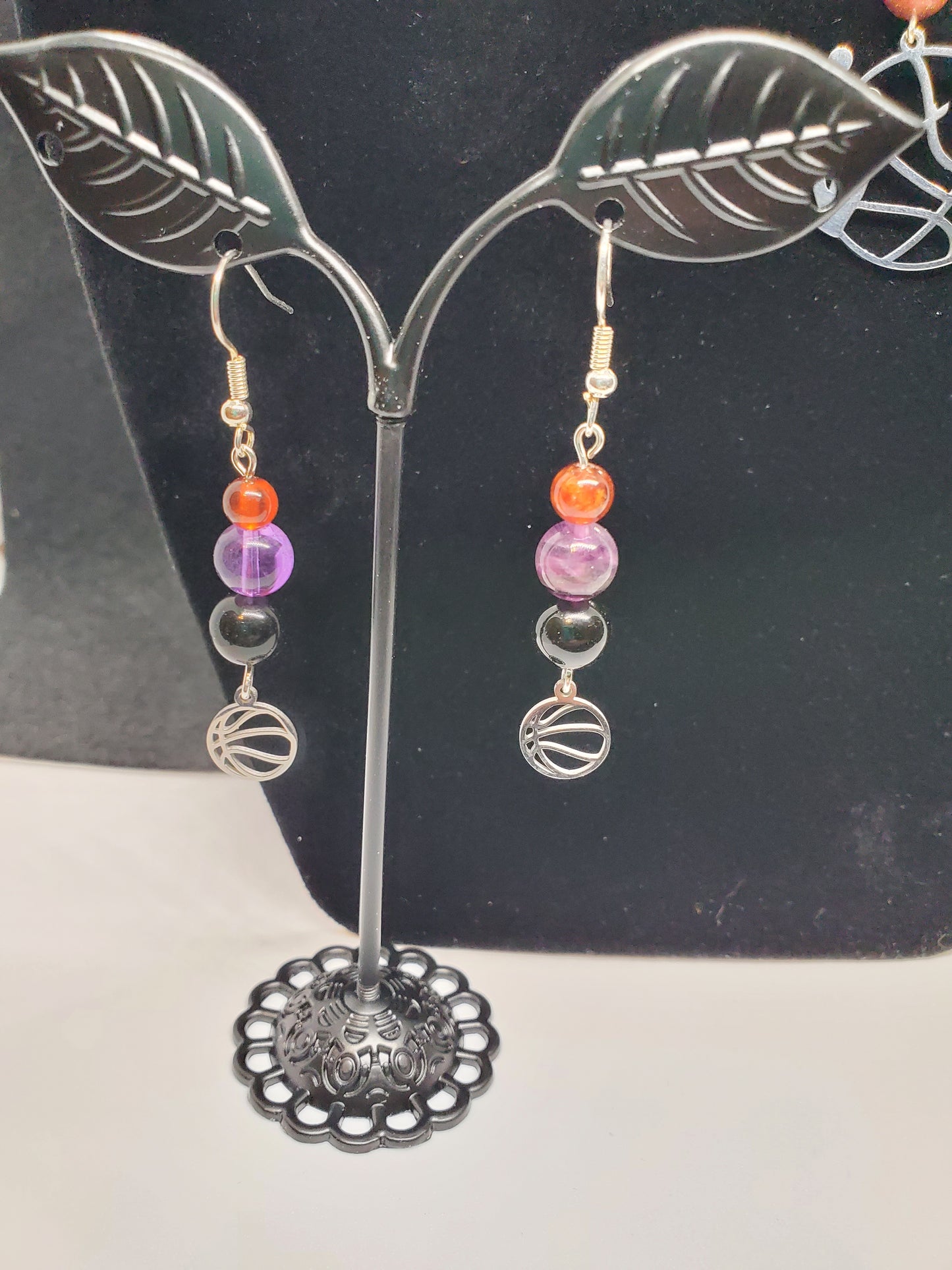 Ignite Your Style: Suns-Inspired Sparkle with Gemstone Power! 🔥🏀💜❤️🖤 - Cinnful Charms Jewelry