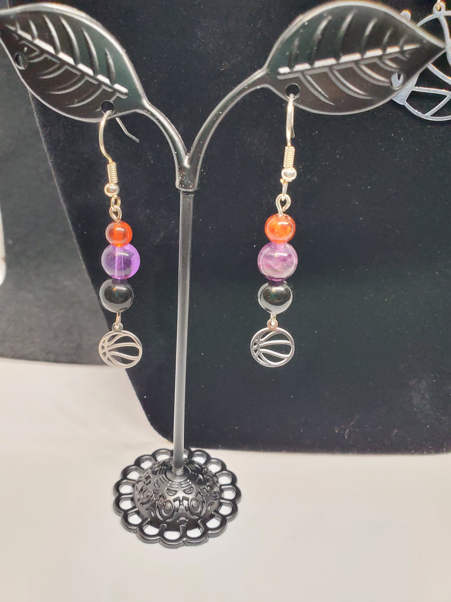 Ignite Your Style: Suns-Inspired Sparkle with Gemstone Power! 🔥🏀💜❤️🖤 - Cinnful Charms Jewelry