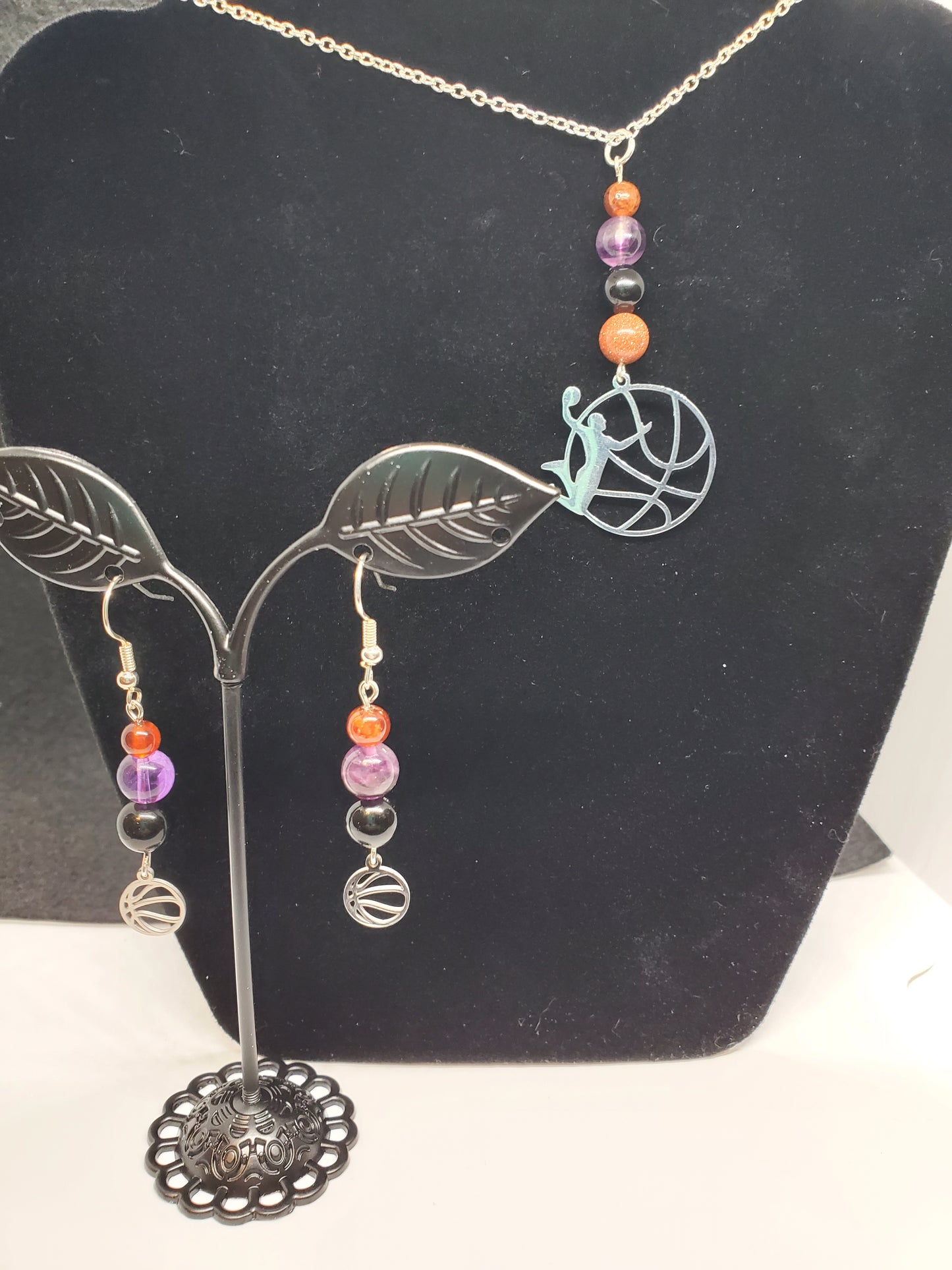 Ignite Your Style: Suns-Inspired Sparkle with Gemstone Power! 🔥🏀💜❤️🖤 - Cinnful Charms Jewelry
