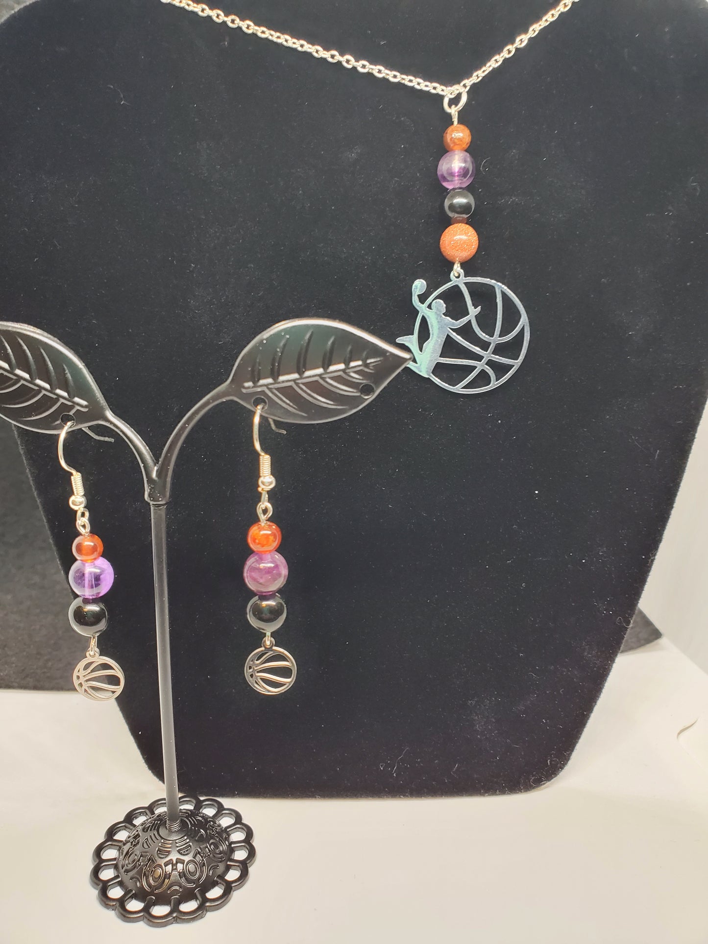 Ignite Your Style: Suns-Inspired Sparkle with Gemstone Power! 🔥🏀💜❤️🖤 - Cinnful Charms Jewelry