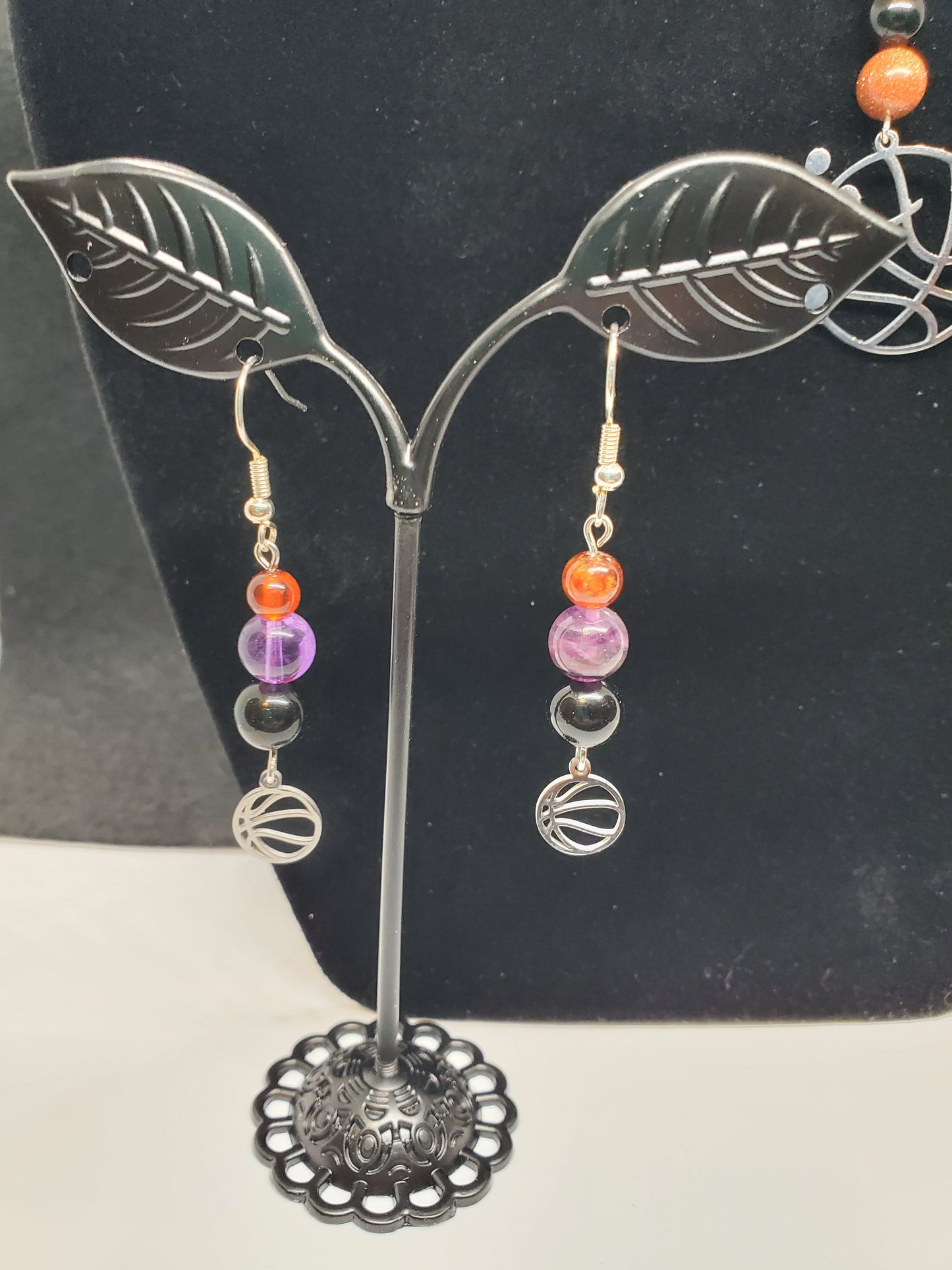 Ignite Your Style: Suns-Inspired Sparkle with Gemstone Power! 🔥🏀💜❤️🖤 - Cinnful Charms Jewelry