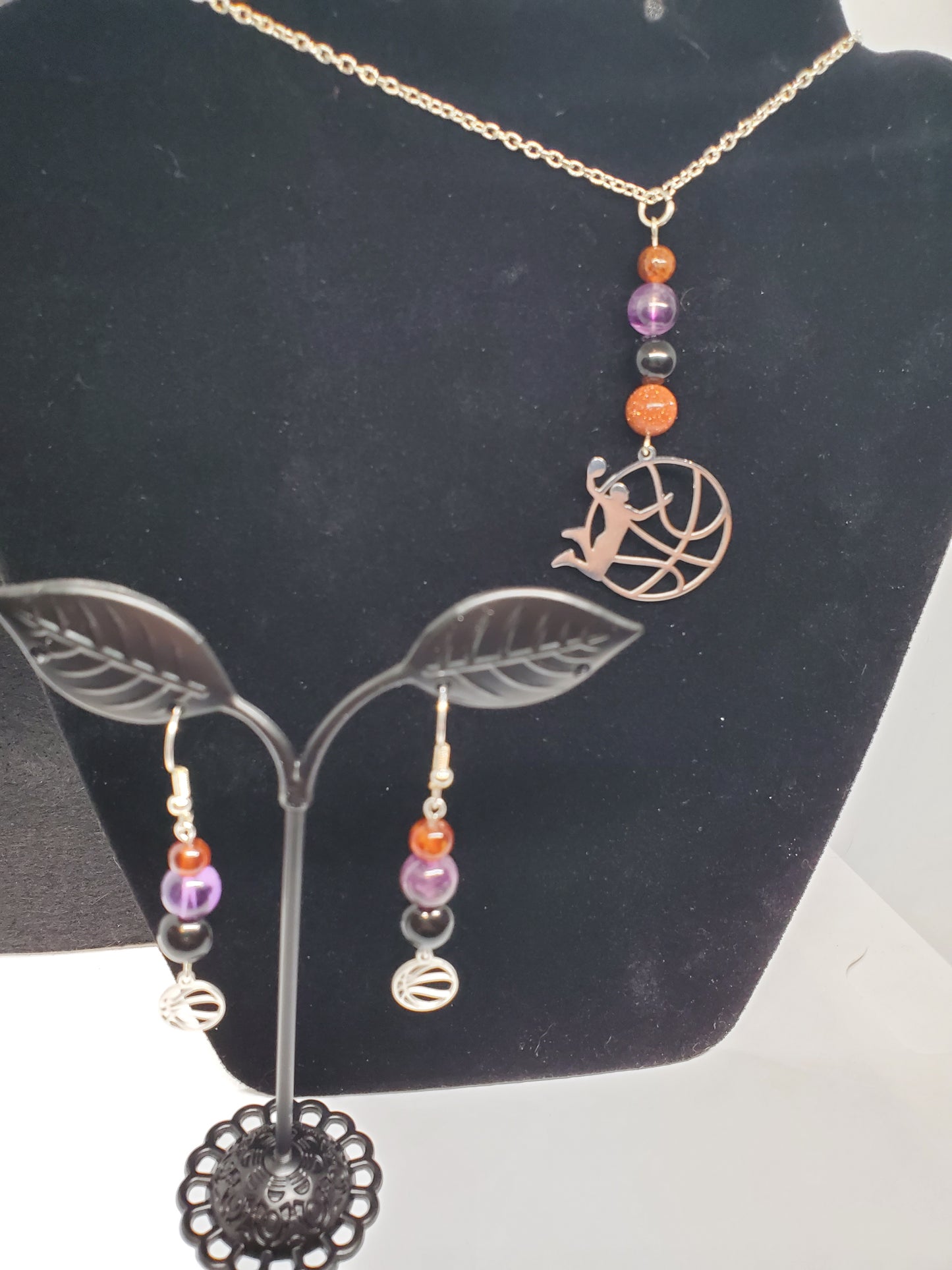 Ignite Your Style: Suns-Inspired Sparkle with Gemstone Power! 🔥🏀💜❤️🖤 - Cinnful Charms Jewelry