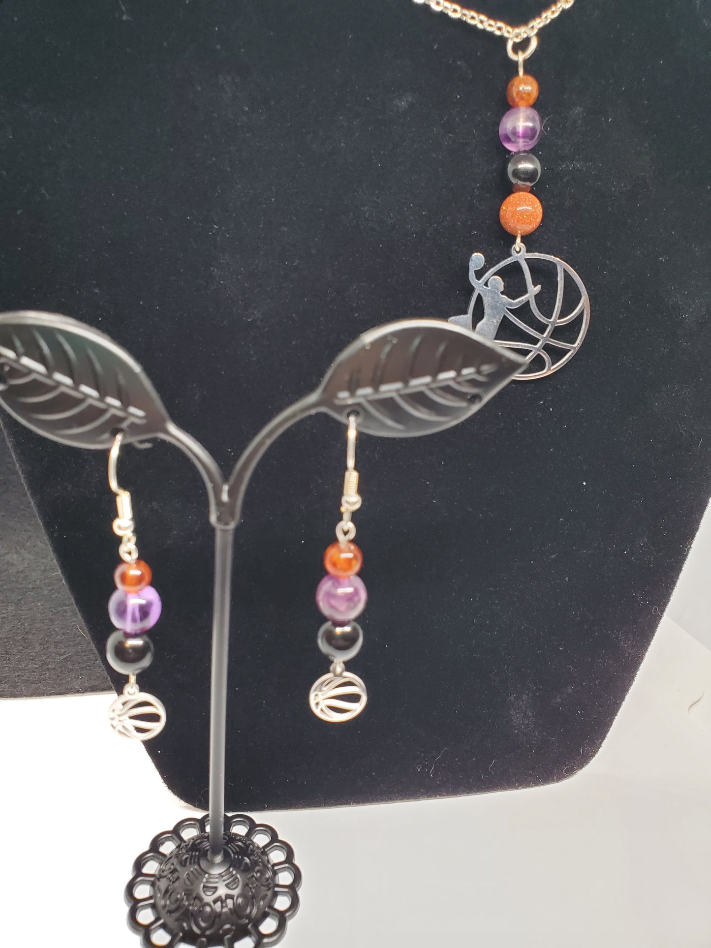 Ignite Your Style: Suns-Inspired Sparkle with Gemstone Power! 🔥🏀💜❤️🖤 - Cinnful Charms Jewelry