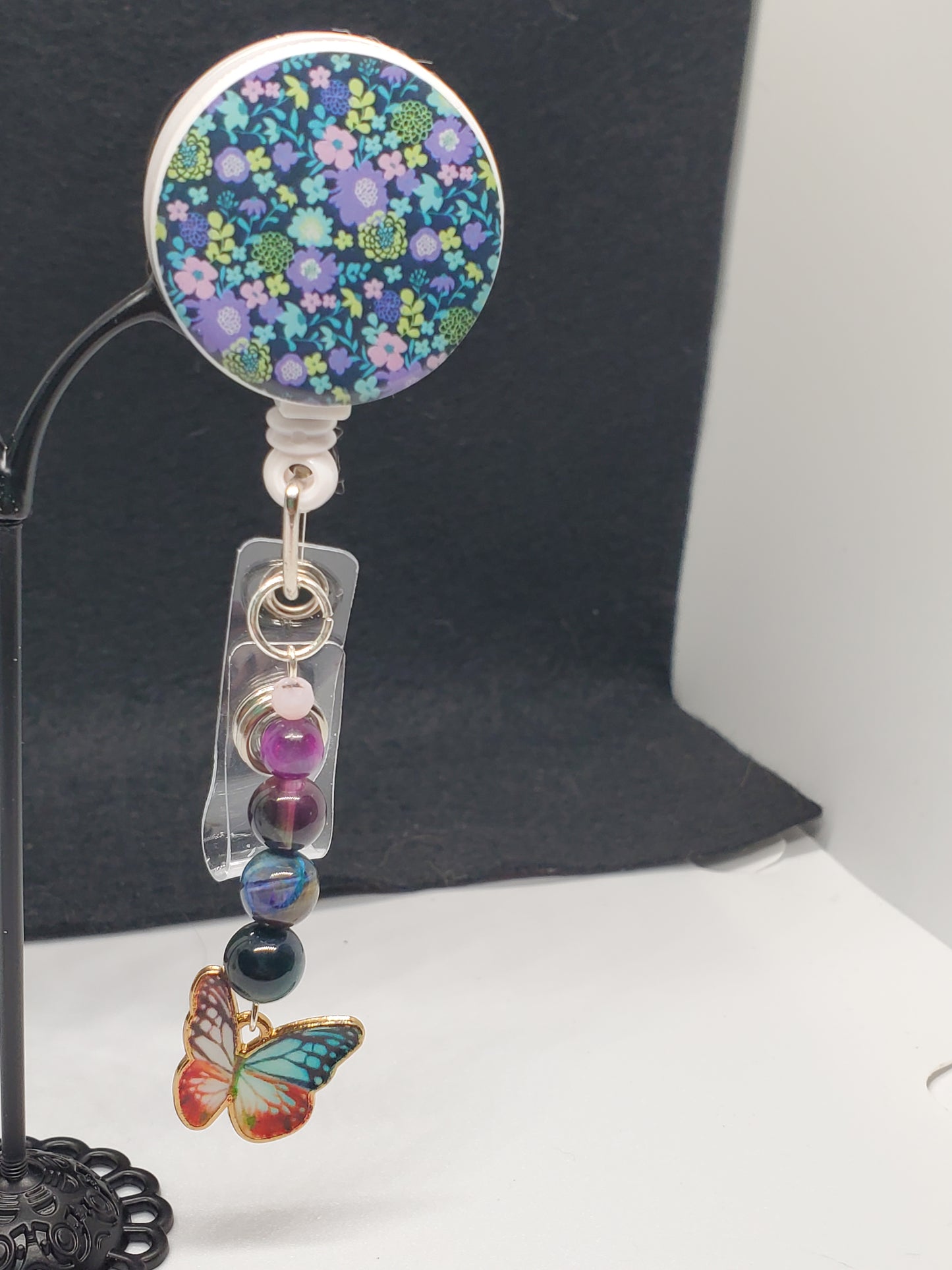 Soar Through Your Day: "Butterfly Galaxy" Retractable Badge Holder - Cinnful Charms Jewelry