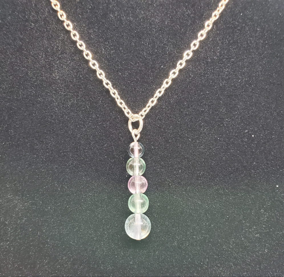 Celestial Glow: Fluorite Necklace - Cinnful Charms Jewelry