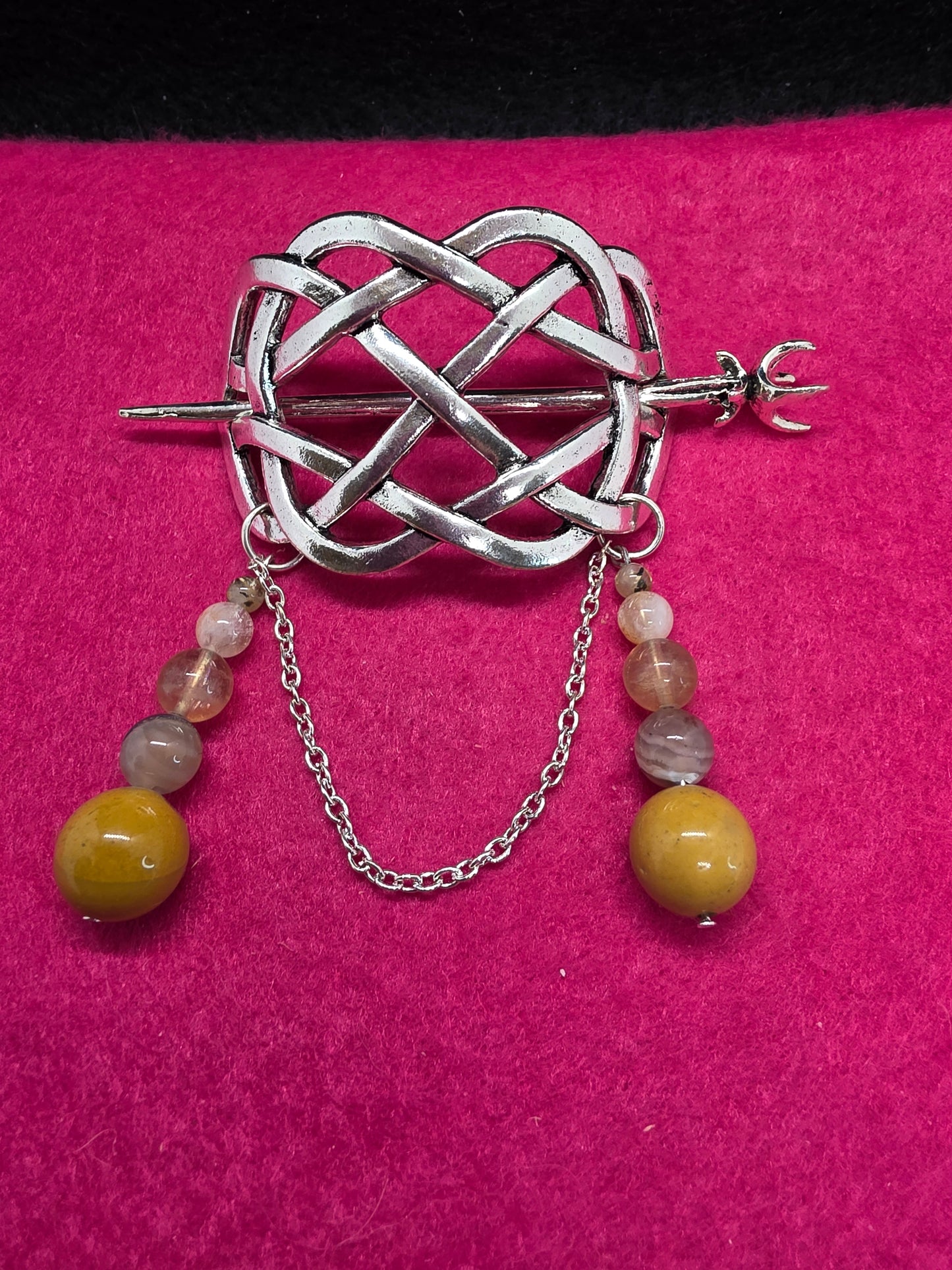 Ancient Echoes: Sterling & Stone Viking Hair Clips - Cinnful Charms Jewelry