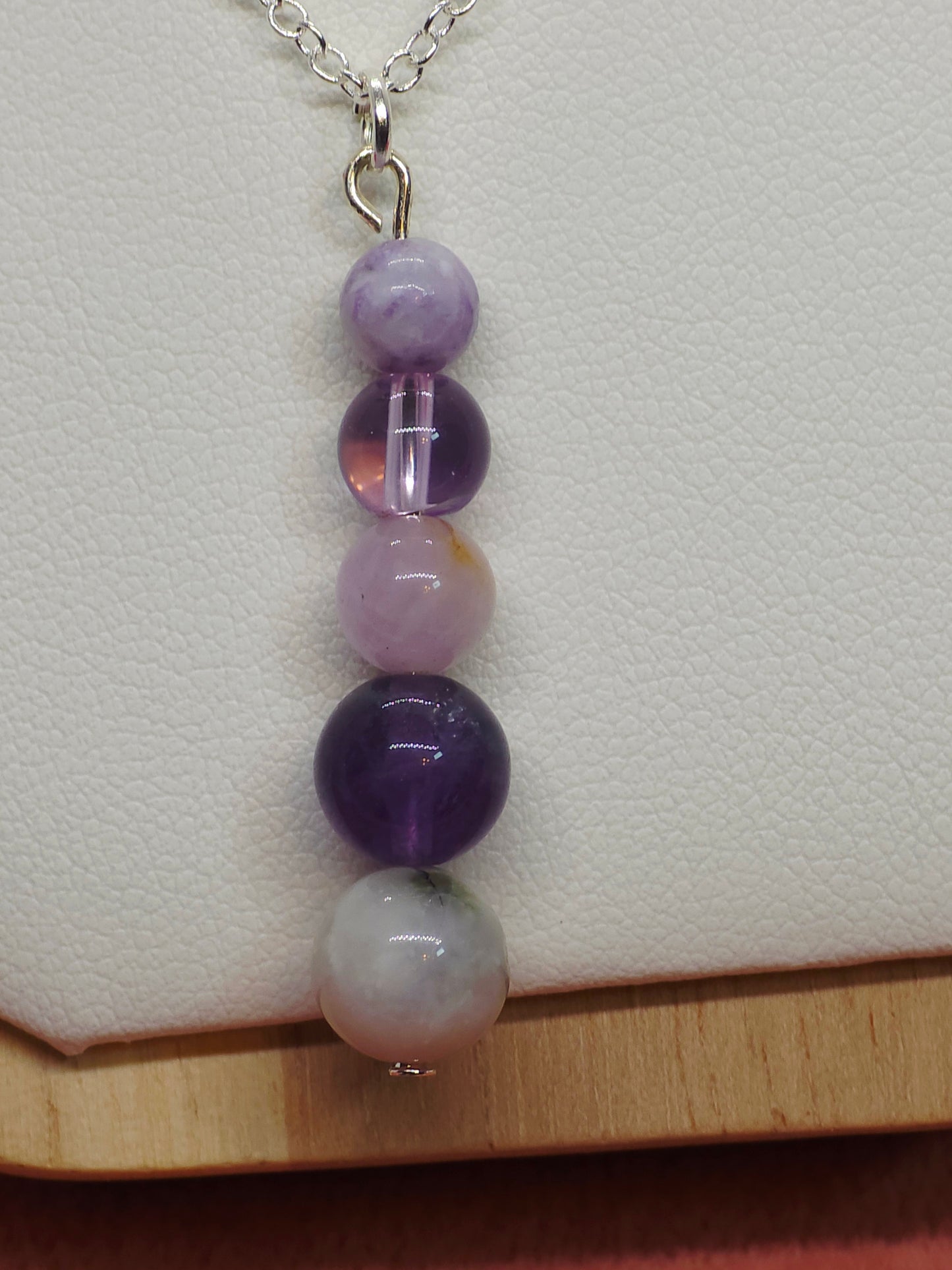 Ethereal Harmony Necklace: Amethyst, Tiffany Stone, Ametrine, Rainbow Fluorite & Iolite - Cinnful Charms Jewelry