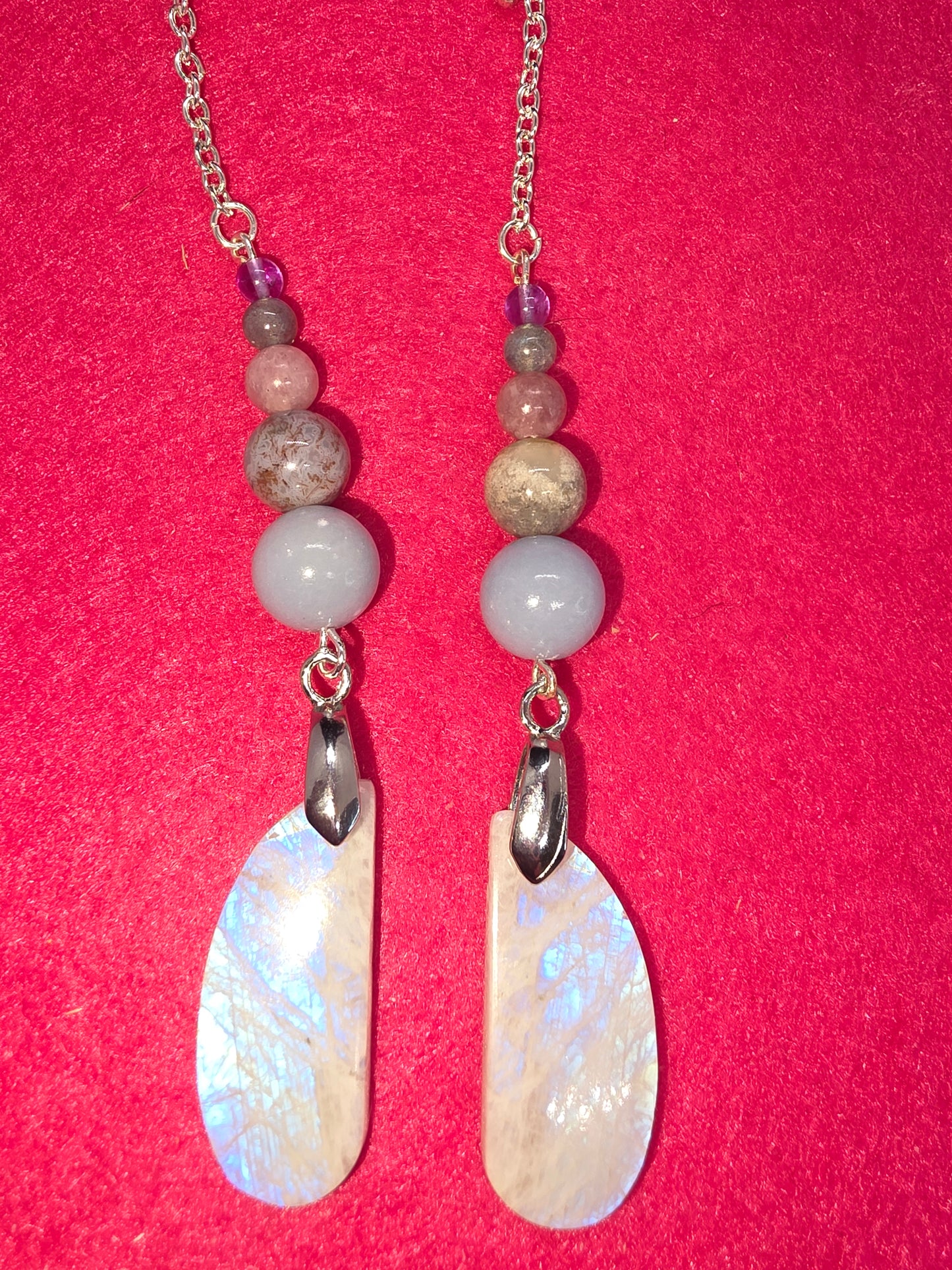 Viking & Butterfly Whispers: Silver Hair Clips with Blue Flash & Ancient Gems - Cinnful Charms Jewelry
