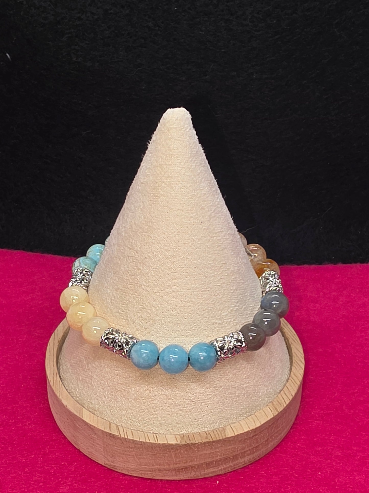 Glass Slipper Sparkle: Aquamarine & Calcite Bracelet - Cinnful Charms Jewelry