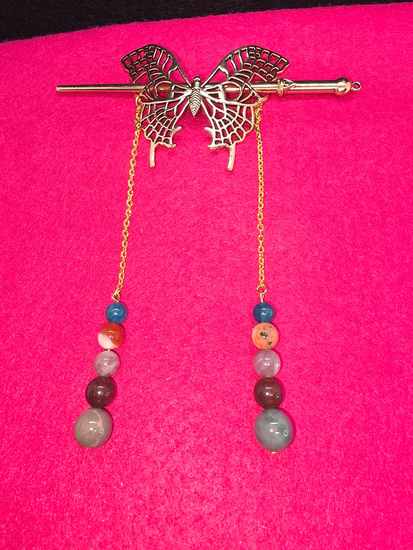 The Monarch's Treasure: Viking Gold & Gemstone Hair Adornments - Cinnful Charms Jewelry