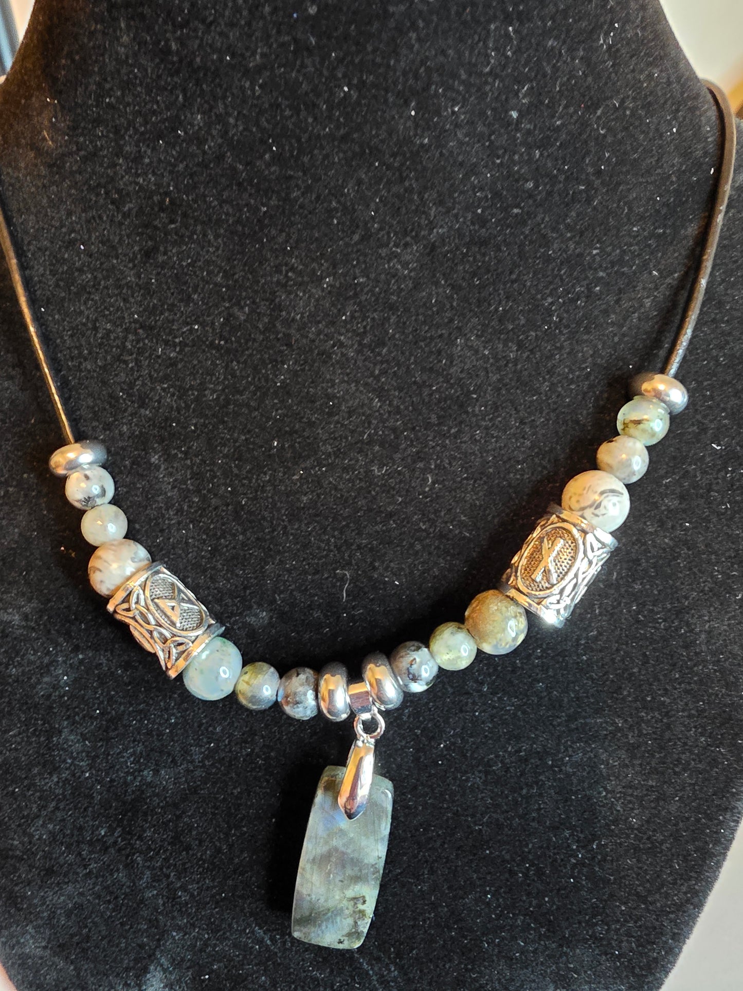 Dawn & Journey: Men's Necklaces with Labradorite, Larvikite, and More - Cinnful Charms Jewelry
