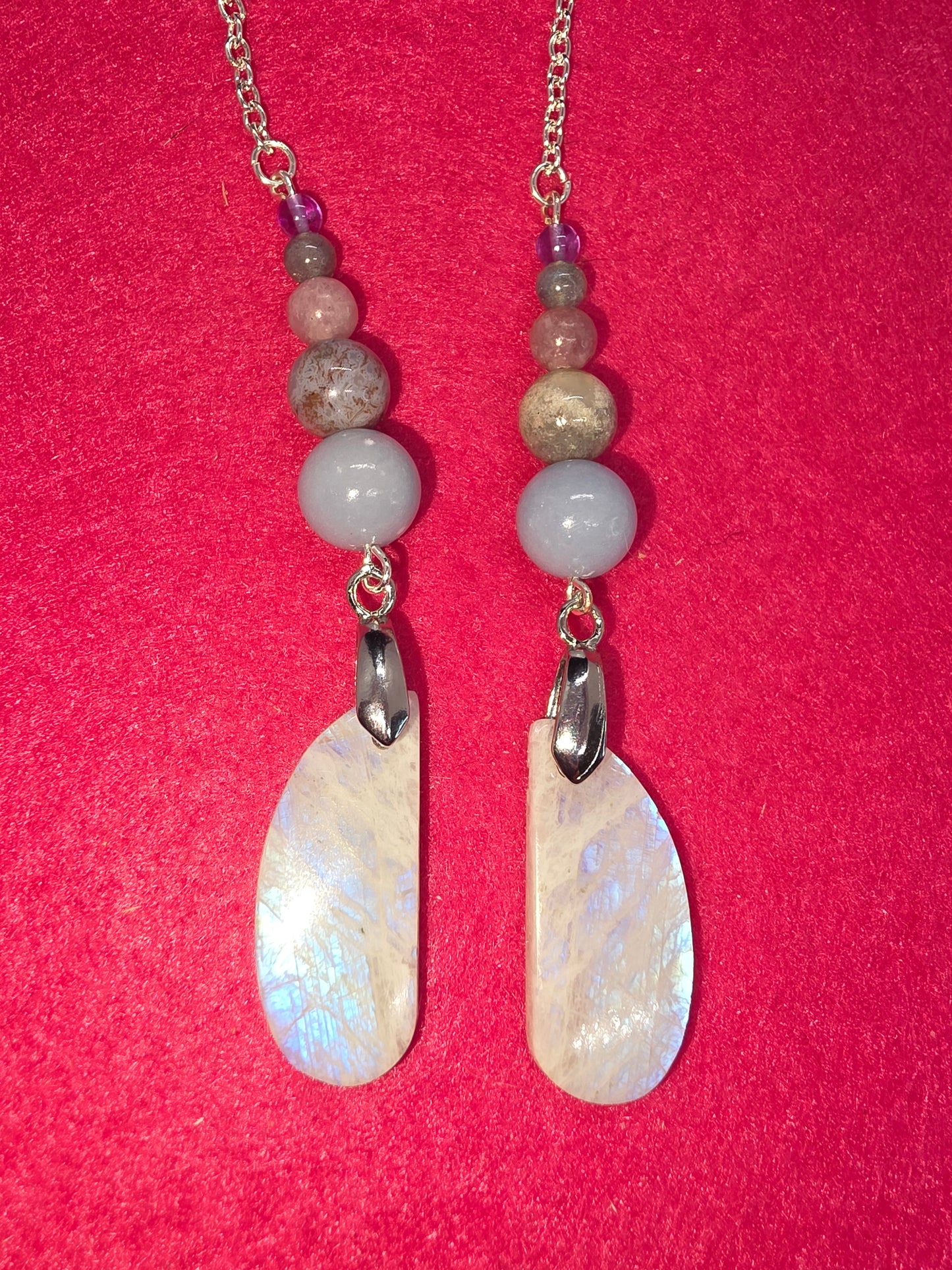 Viking & Butterfly Whispers: Silver Hair Clips with Blue Flash & Ancient Gems - Cinnful Charms Jewelry