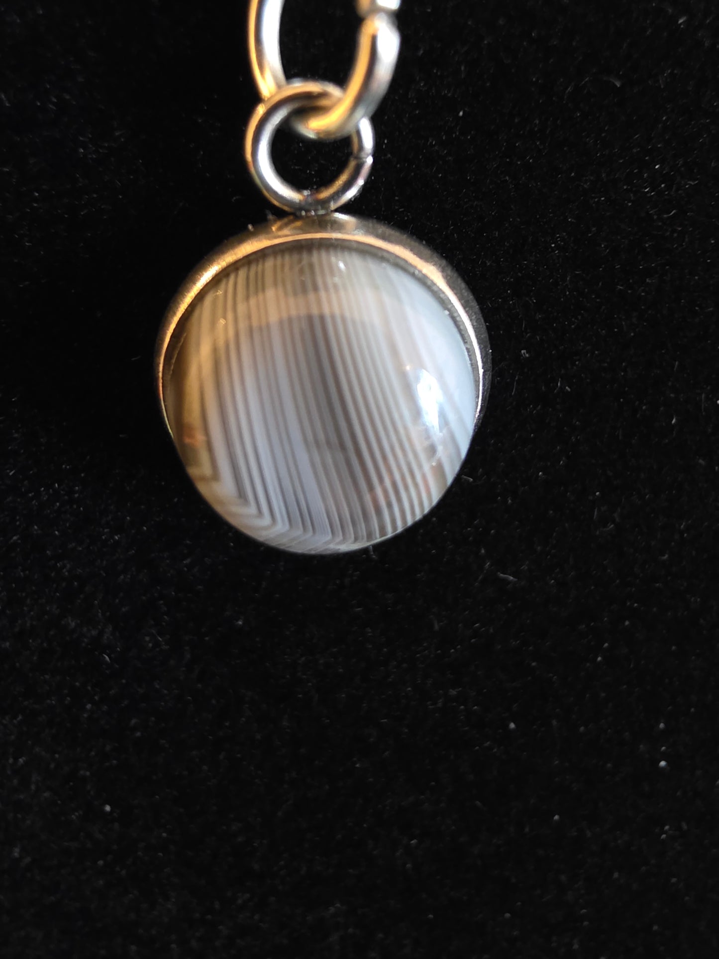 Earth's Canvas: A Botswana Agate Drop Necklace - Cinnful Charms Jewelry