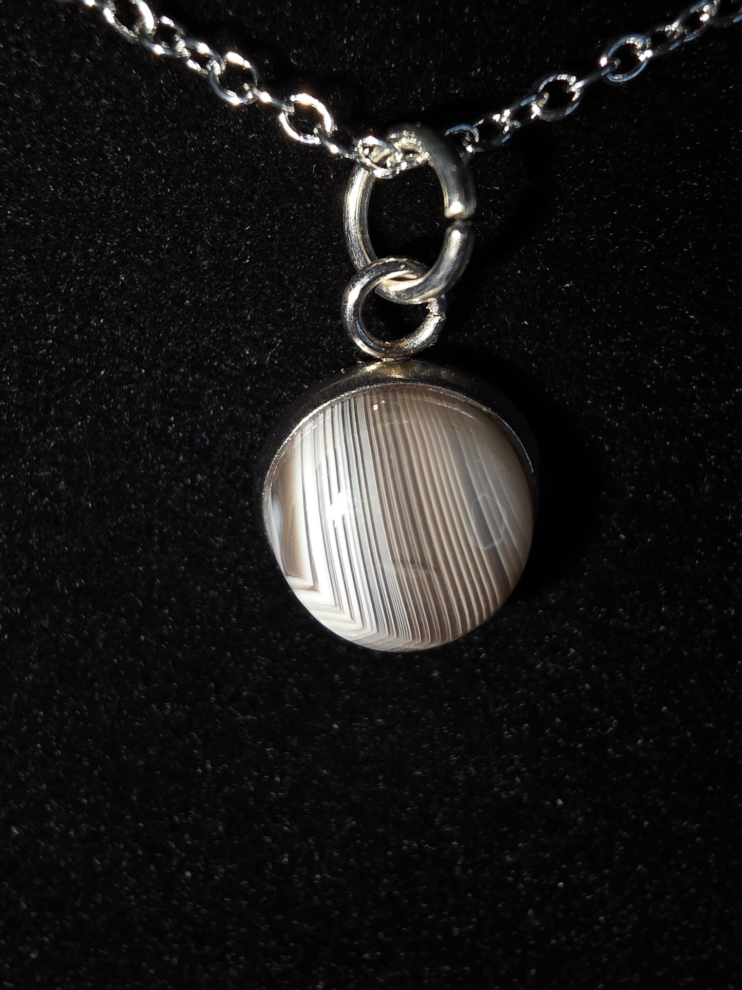 Earth's Canvas: A Botswana Agate Drop Necklace - Cinnful Charms Jewelry