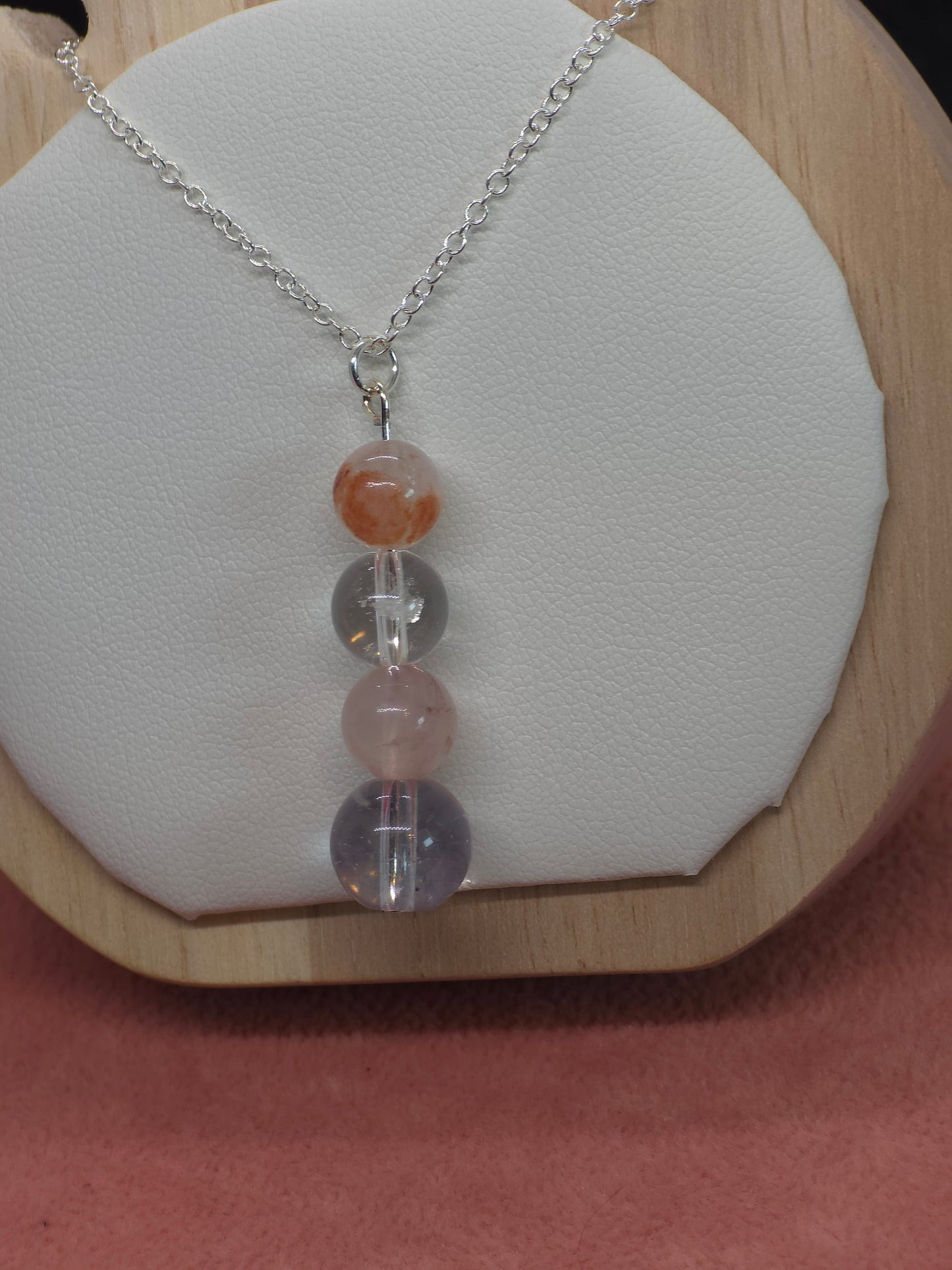 Radiant Energy Necklace: Clear Quartz, Fire Quartz & Citrine - Cinnful Charms Jewelry
