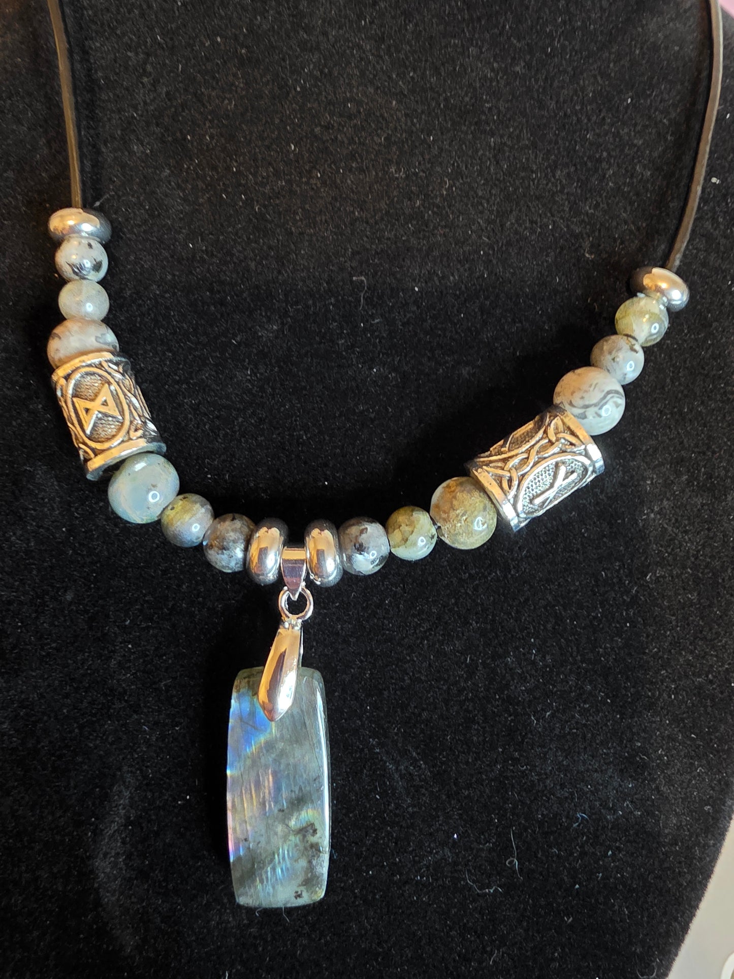 Dawn & Journey: Men's Necklaces with Labradorite, Larvikite, and More - Cinnful Charms Jewelry