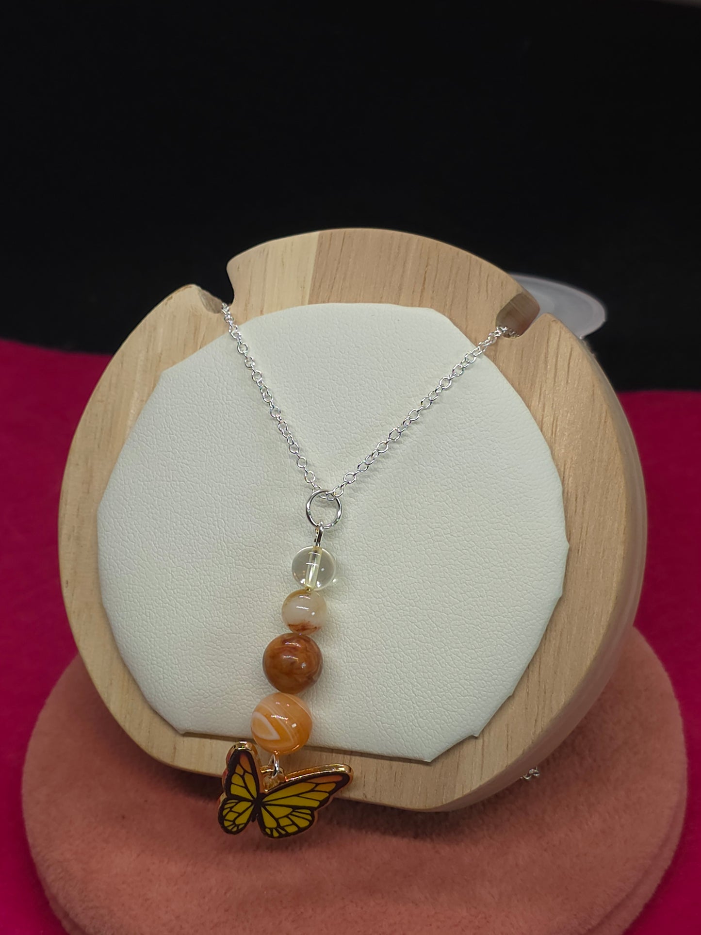 Sunny Energy Boost Necklace: Carnelian, Crazy Lace Agate, Citrine & Clear Quartz - Cinnful Charms Jewelry