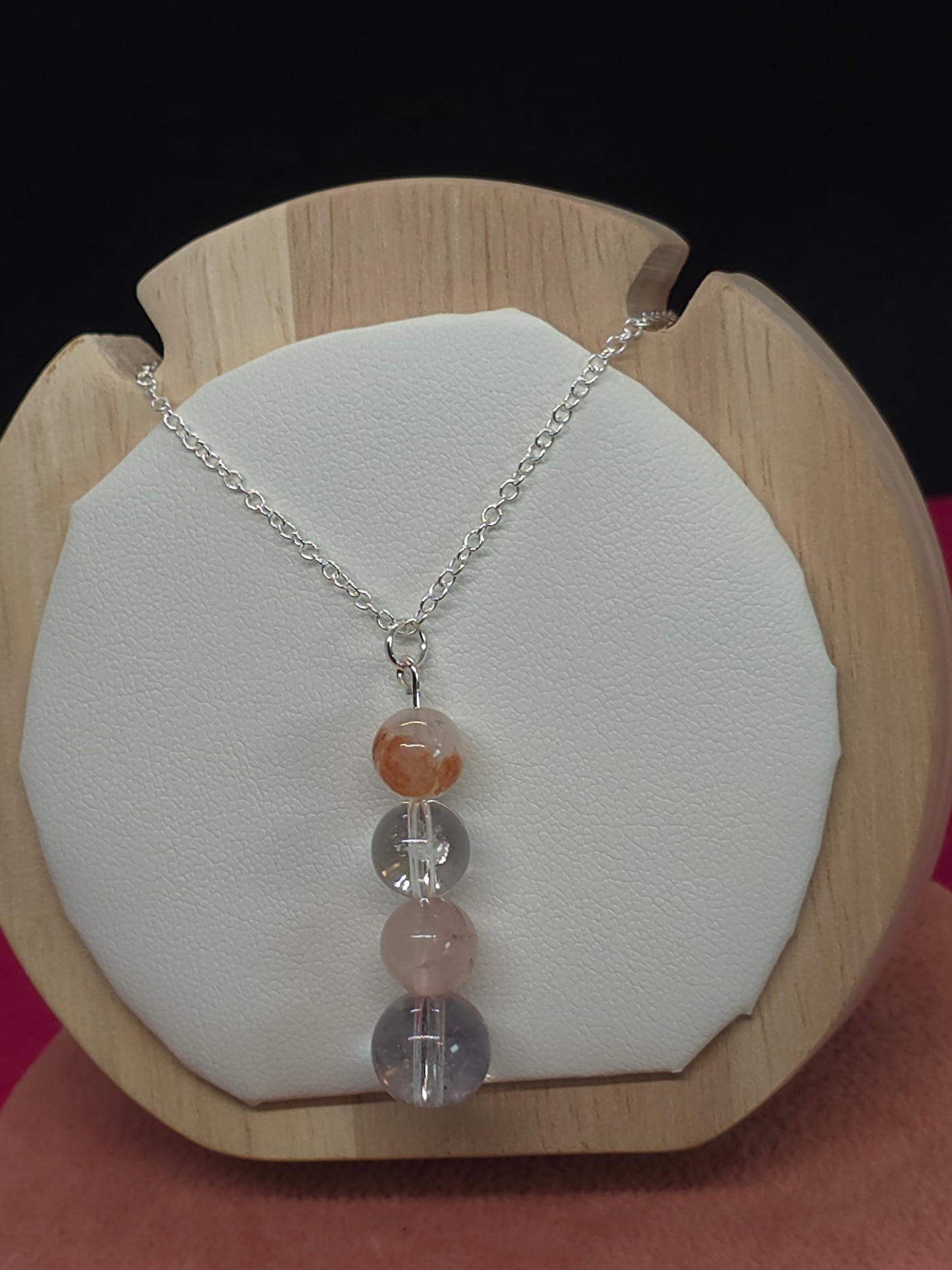 Radiant Energy Necklace: Clear Quartz, Fire Quartz & Citrine - Cinnful Charms Jewelry