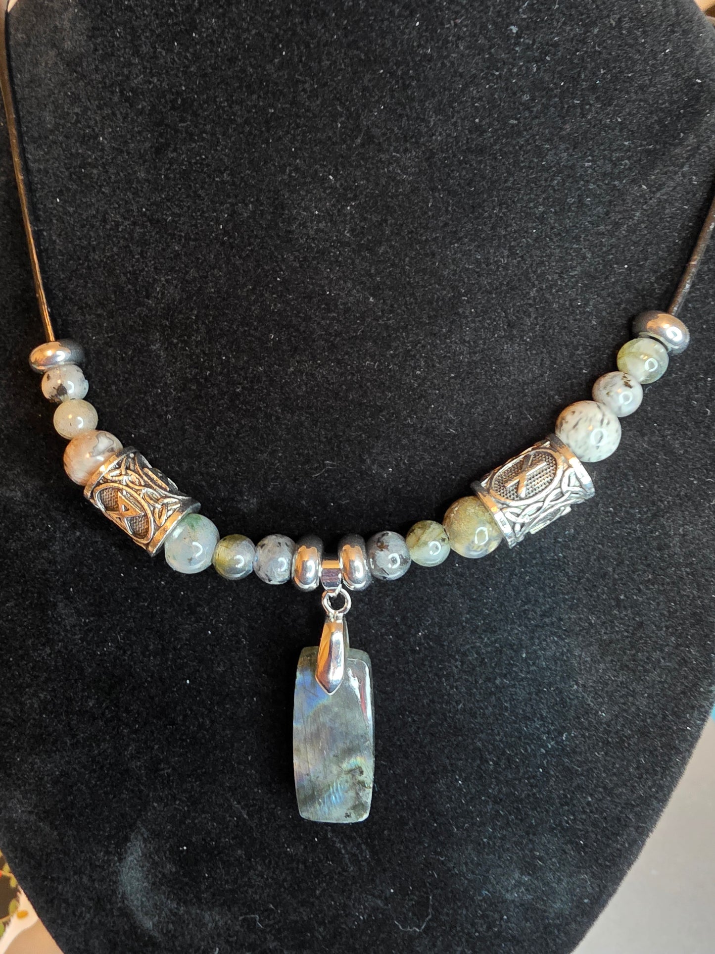 Dawn & Journey: Men's Necklaces with Labradorite, Larvikite, and More - Cinnful Charms Jewelry