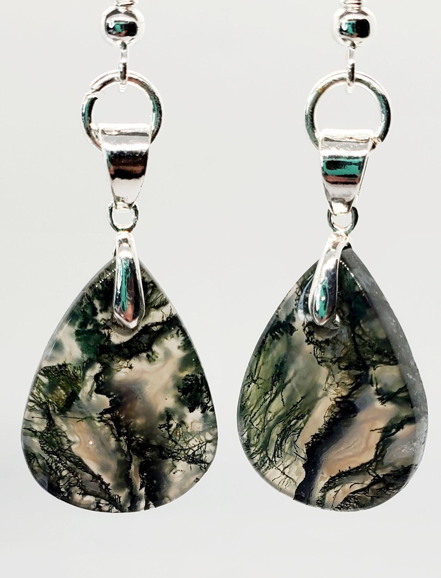 Tears of the Earth: Stunning Moss Agate Drop Earrings - Cinnful Charms Jewelry