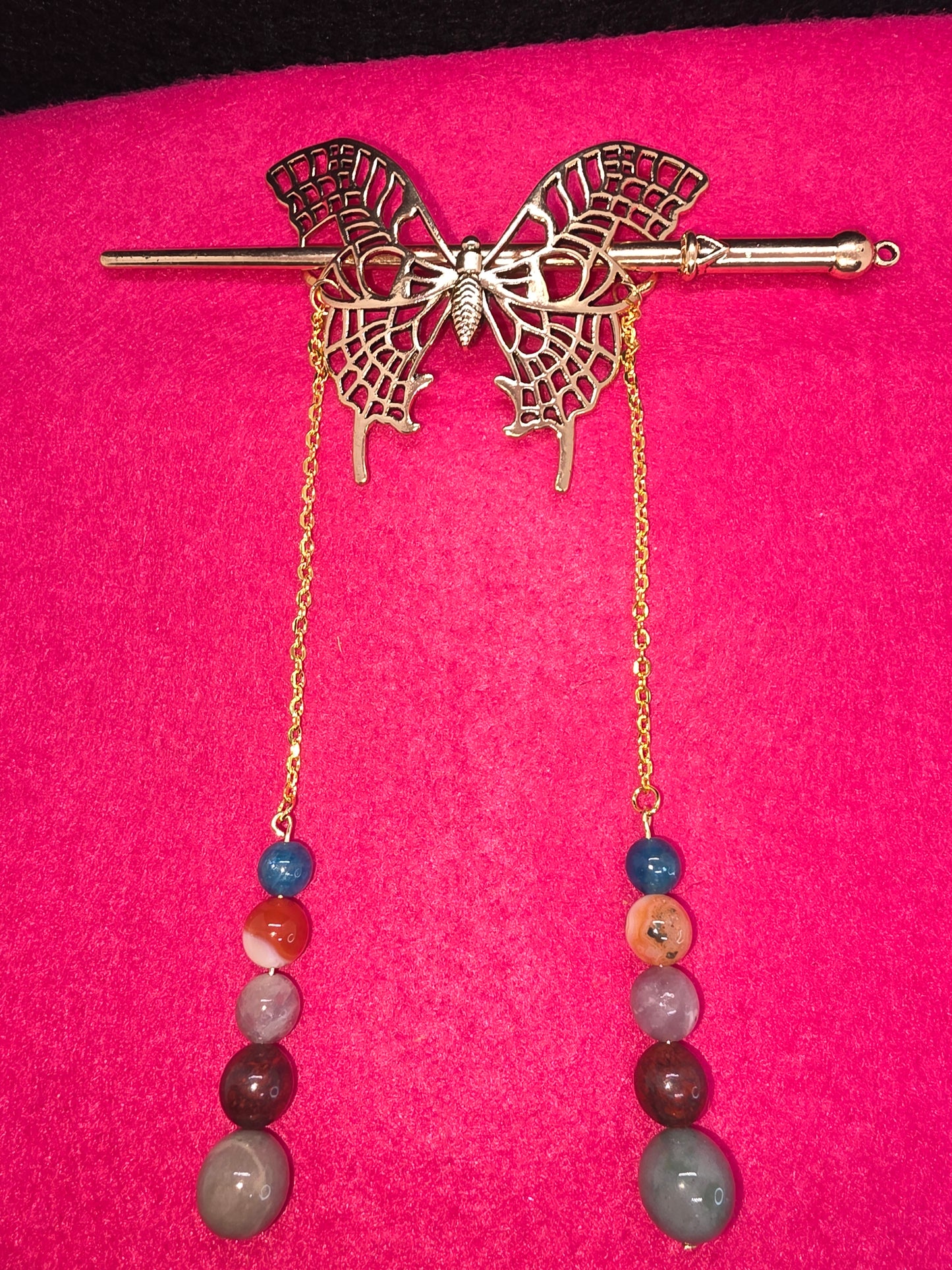 The Monarch's Treasure: Viking Gold & Gemstone Hair Adornments - Cinnful Charms Jewelry