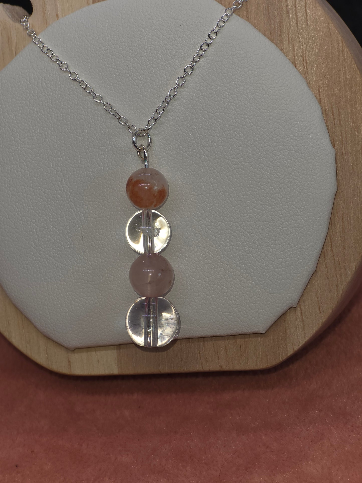 Radiant Energy Necklace: Clear Quartz, Fire Quartz & Citrine - Cinnful Charms Jewelry