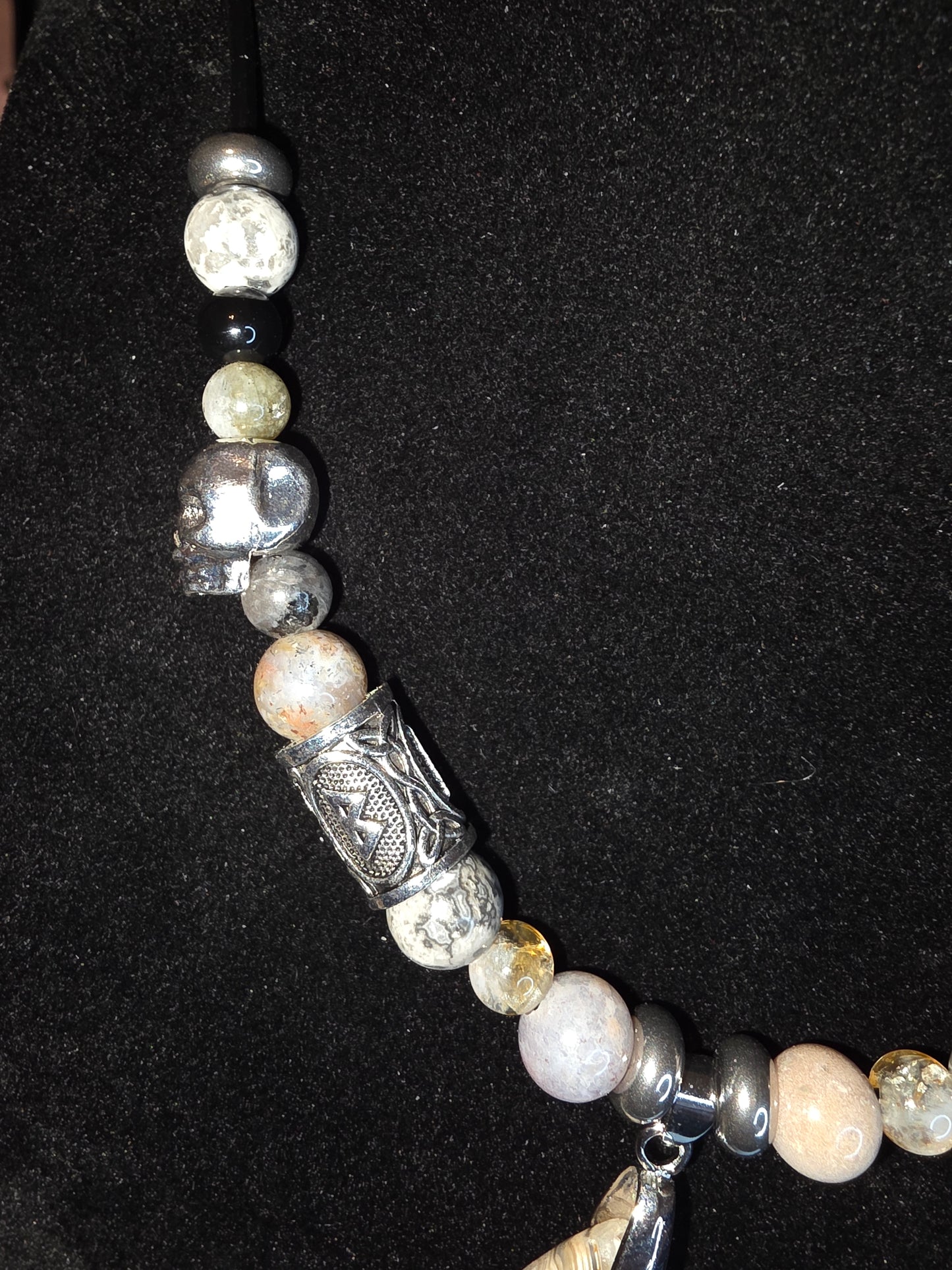 The Clarity & Renewal Collection: Men's Necklaces of Grey Crazy Lace, Citrine & More - Cinnful Charms Jewelry