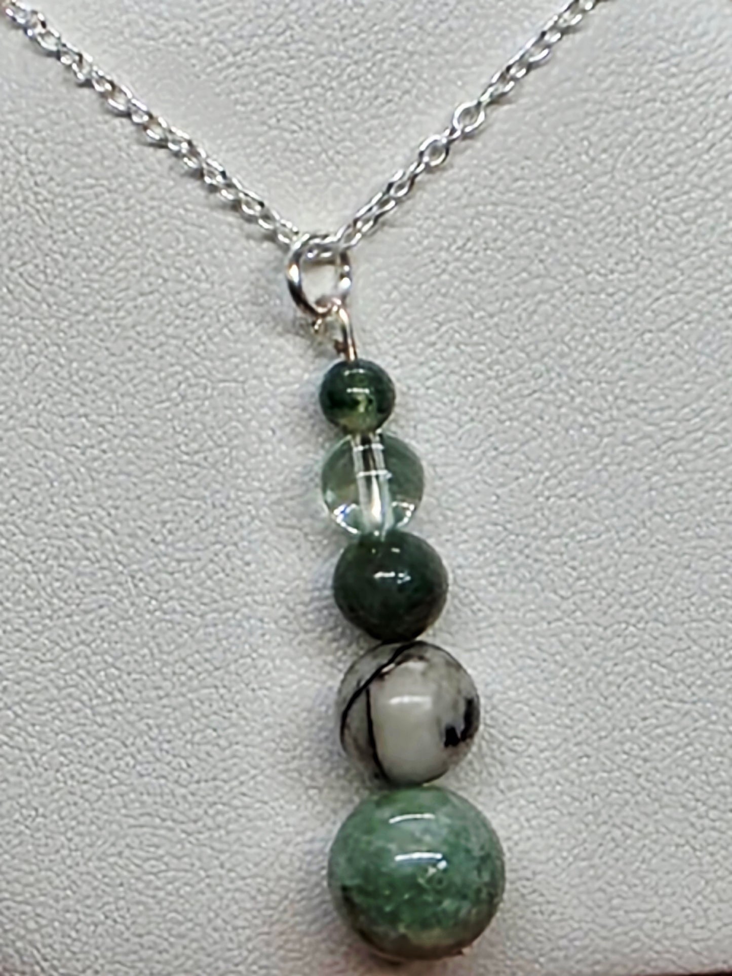 Whispers of the Woods Necklace: Amazonite, Tree Agate, Fancy Jasper, Fluorite & Moss Agate - Cinnful Charms Jewelry
