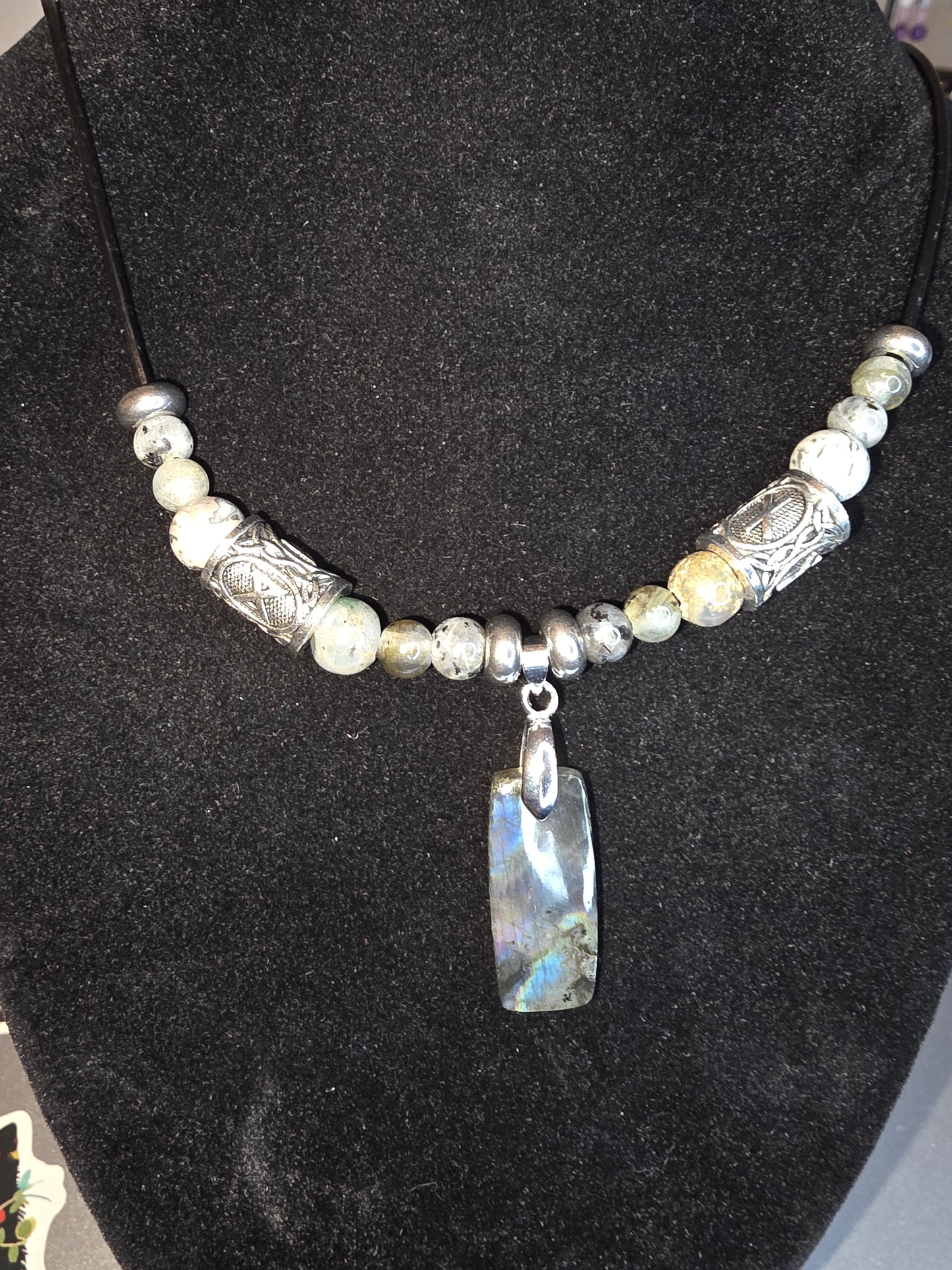 Dawn & Journey: Men's Necklaces with Labradorite, Larvikite, and More - Cinnful Charms Jewelry