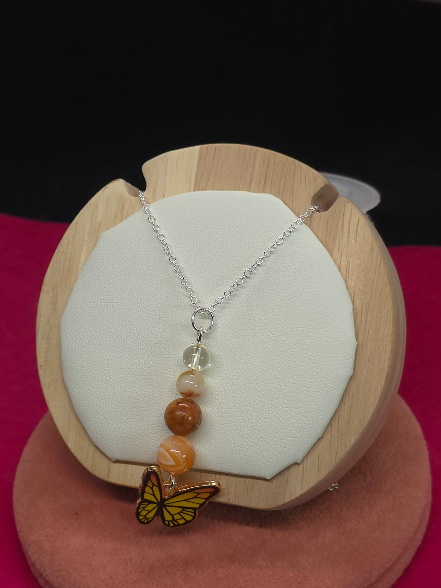 Sunny Energy Boost Necklace: Carnelian, Crazy Lace Agate, Citrine & Clear Quartz - Cinnful Charms Jewelry