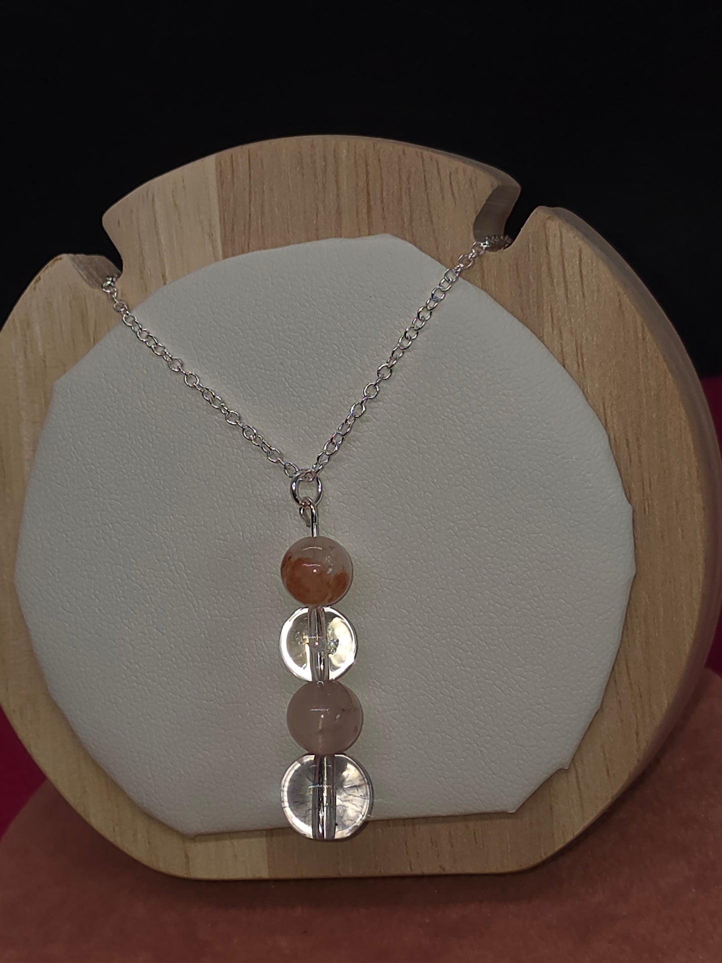 Radiant Energy Necklace: Clear Quartz, Fire Quartz & Citrine - Cinnful Charms Jewelry