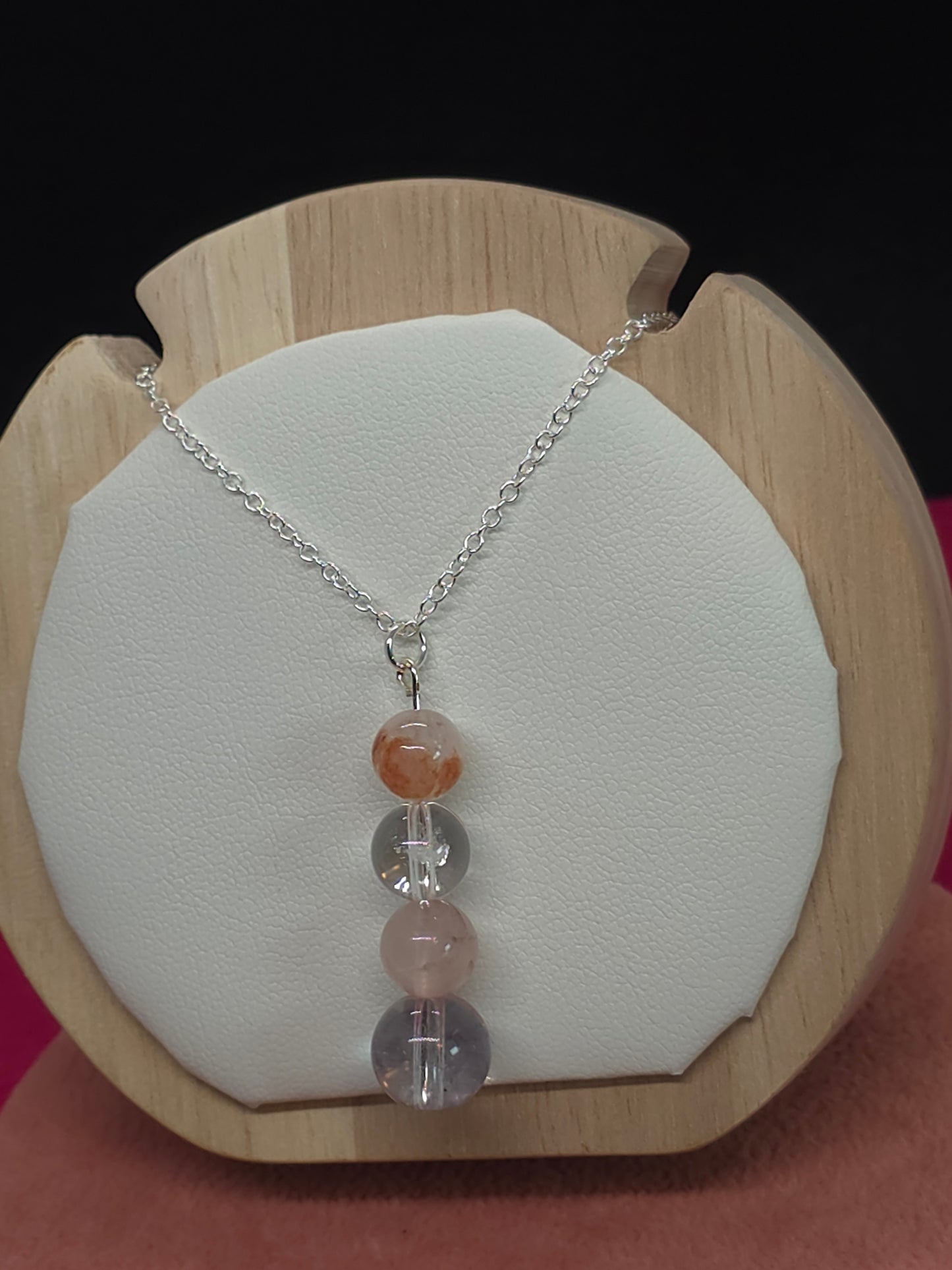 Radiant Energy Necklace: Clear Quartz, Fire Quartz & Citrine - Cinnful Charms Jewelry