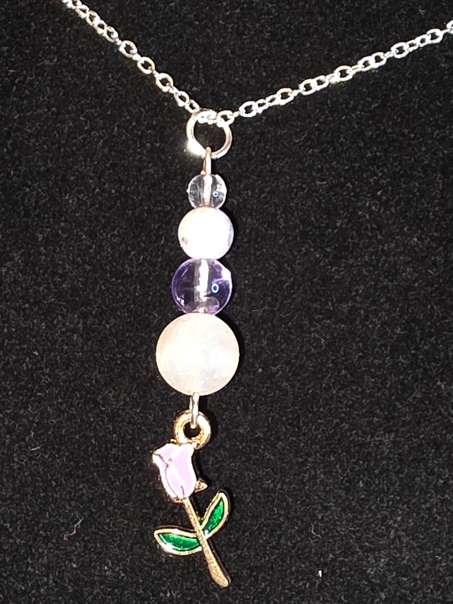 Whispering Petals, Radiant Stones necklace - Cinnful Charms Jewelry
