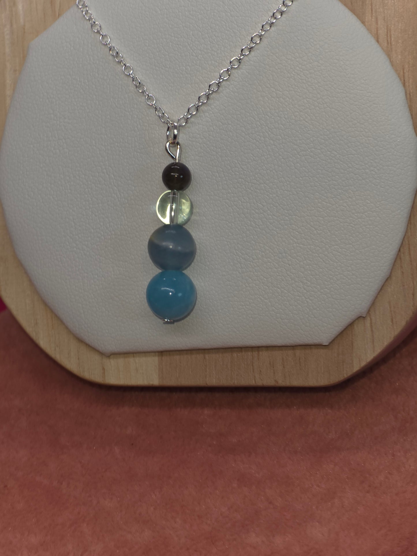 Serene Depths Necklace: Aquamarine, Lemurian Blue Calcite, Fluorite & Labradorite - Cinnful Charms Jewelry