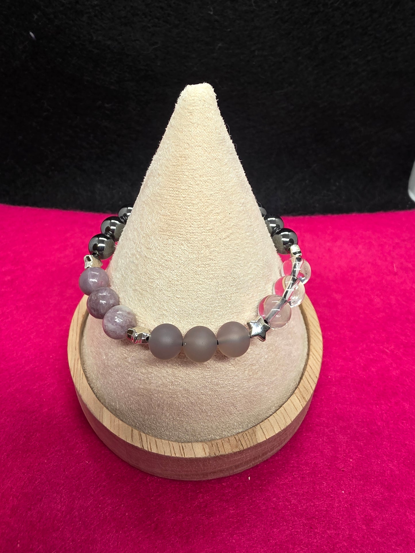 Echoes of Grey Skies: Stone Bracelet - Cinnful Charms Jewelry