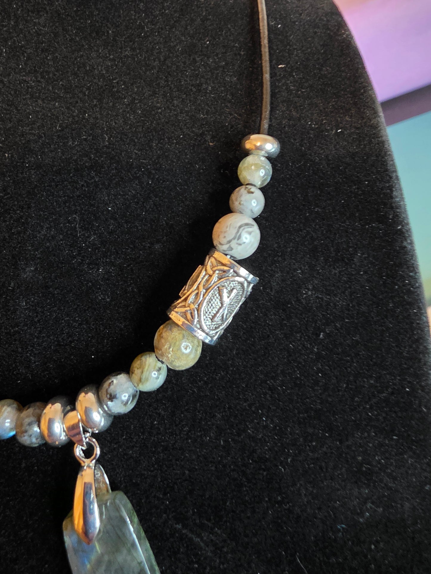 Dawn & Journey: Men's Necklaces with Labradorite, Larvikite, and More - Cinnful Charms Jewelry