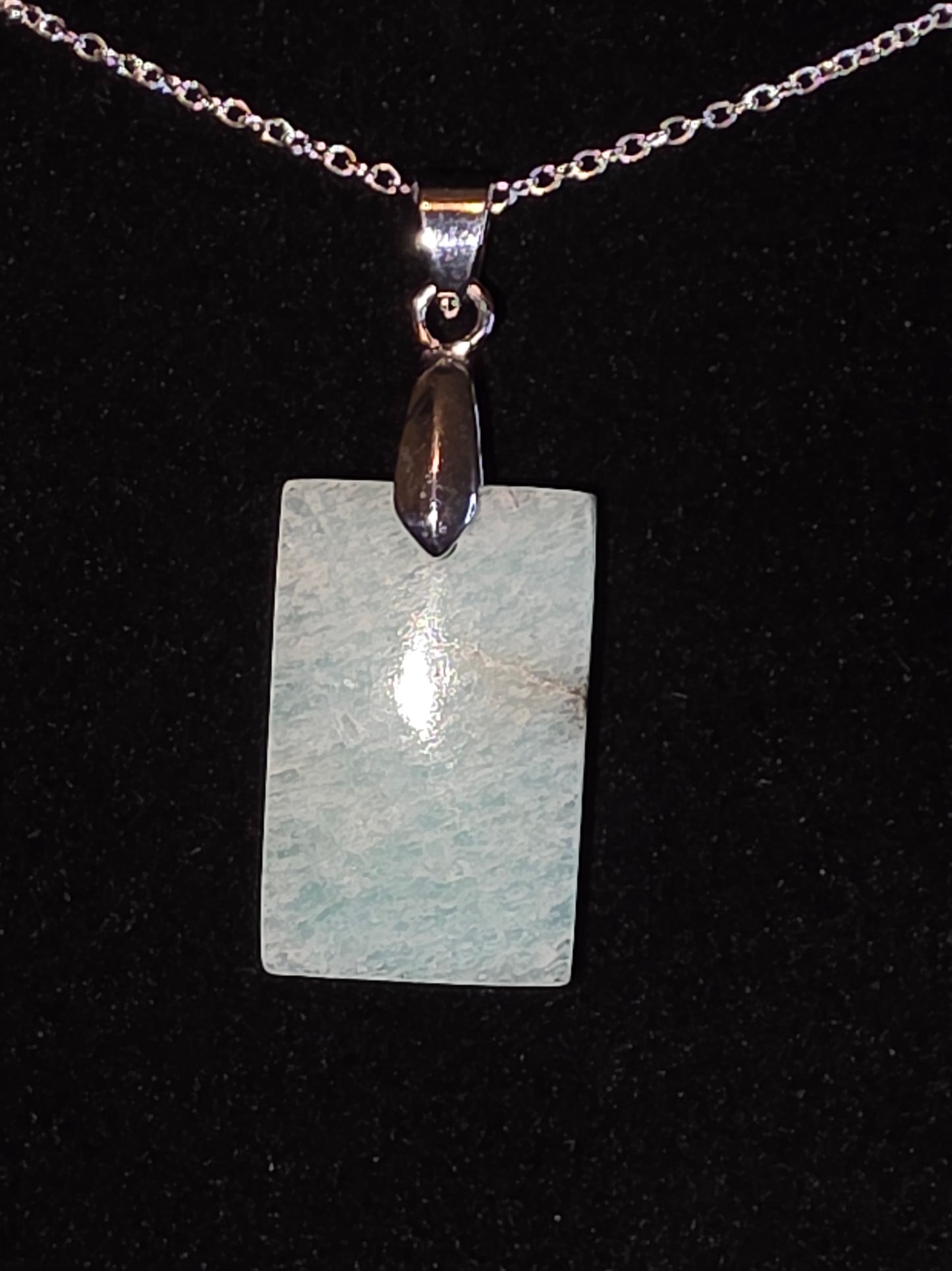 Tranquil Skies: A Square Amazonite Necklace - Cinnful Charms Jewelry