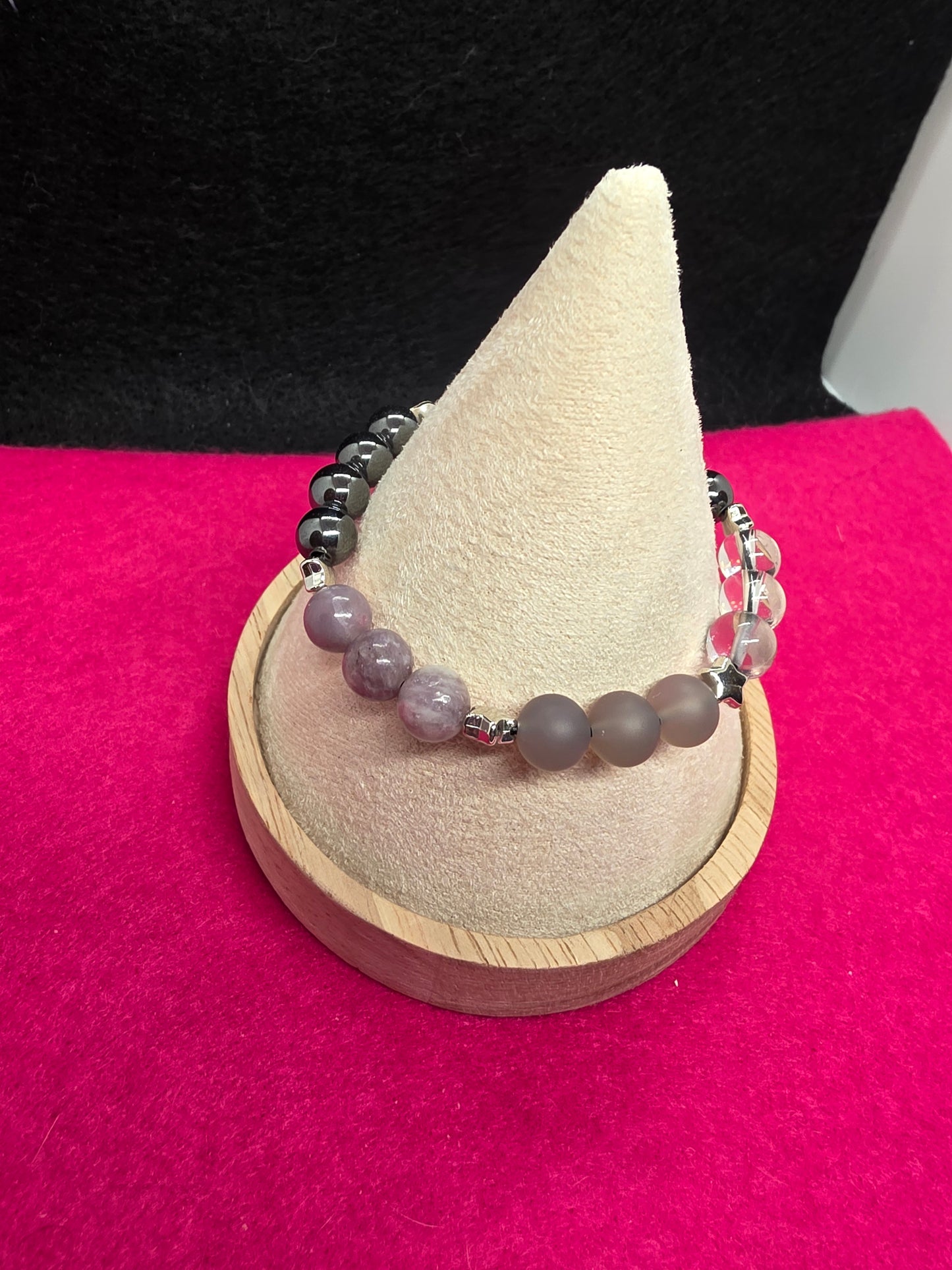 Echoes of Grey Skies: Stone Bracelet - Cinnful Charms Jewelry