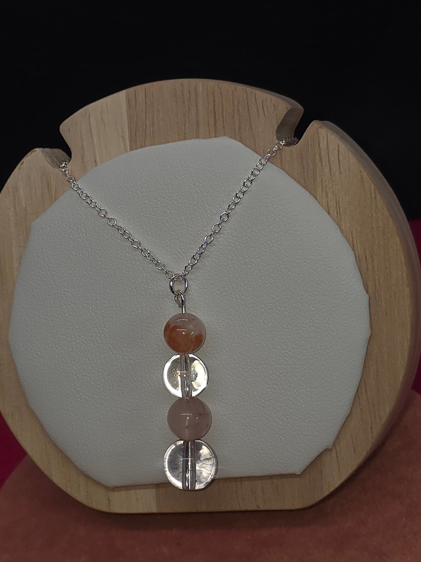 Radiant Energy Necklace: Clear Quartz, Fire Quartz & Citrine - Cinnful Charms Jewelry