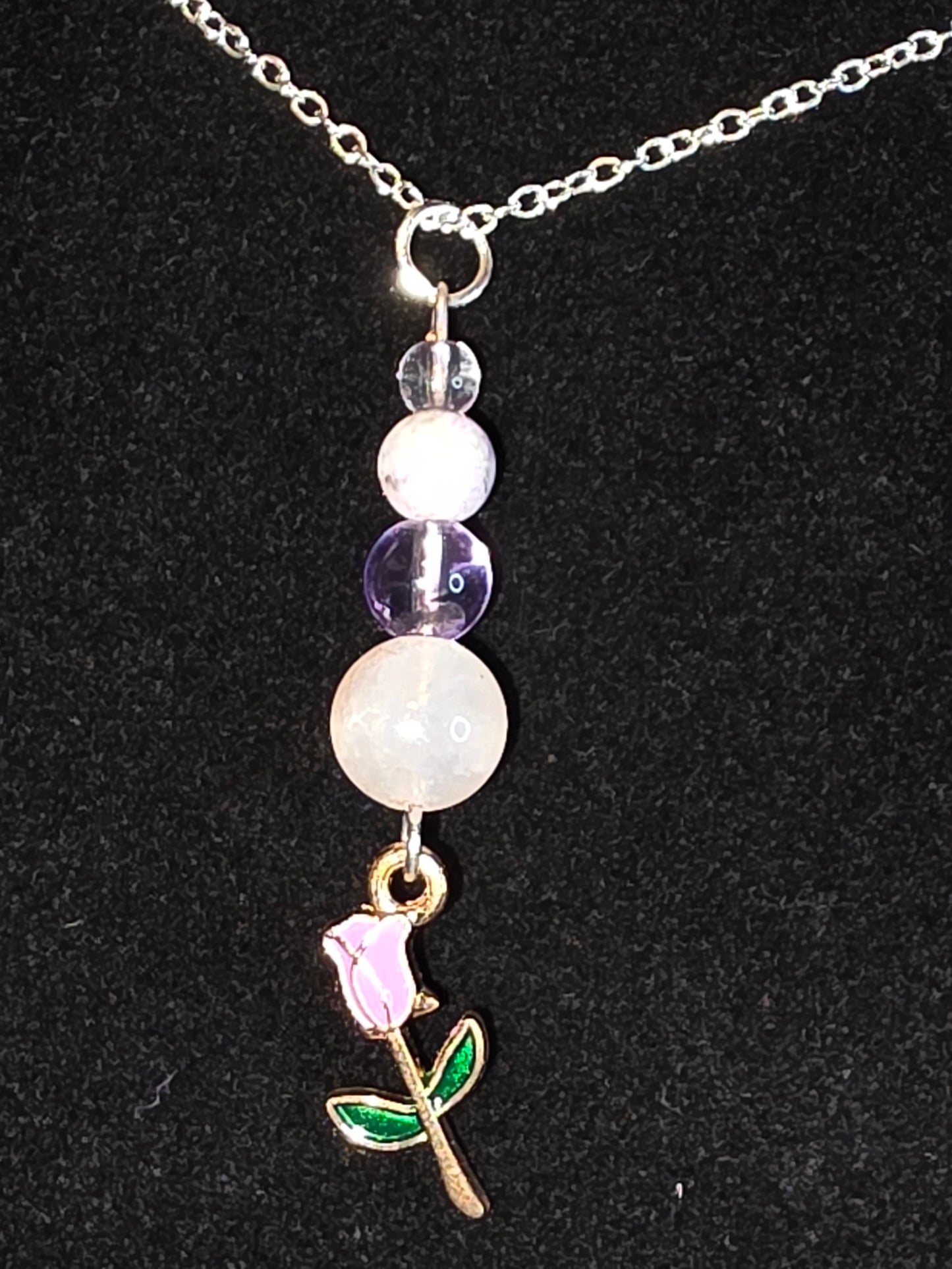 Whispering Petals, Radiant Stones necklace - Cinnful Charms Jewelry