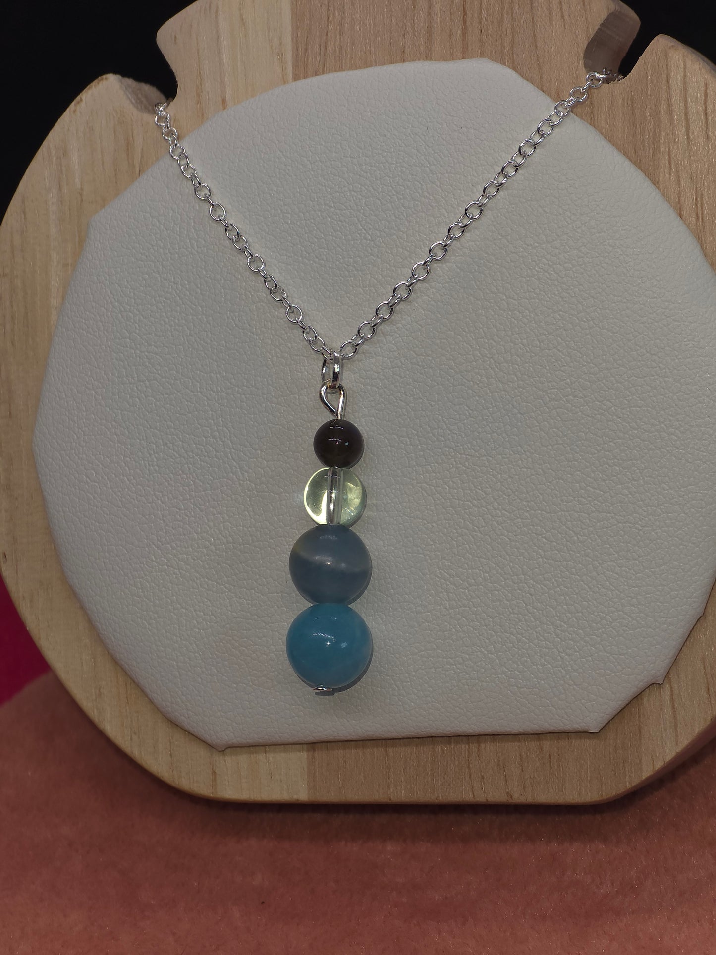 Serene Depths Necklace: Aquamarine, Lemurian Blue Calcite, Fluorite & Labradorite - Cinnful Charms Jewelry