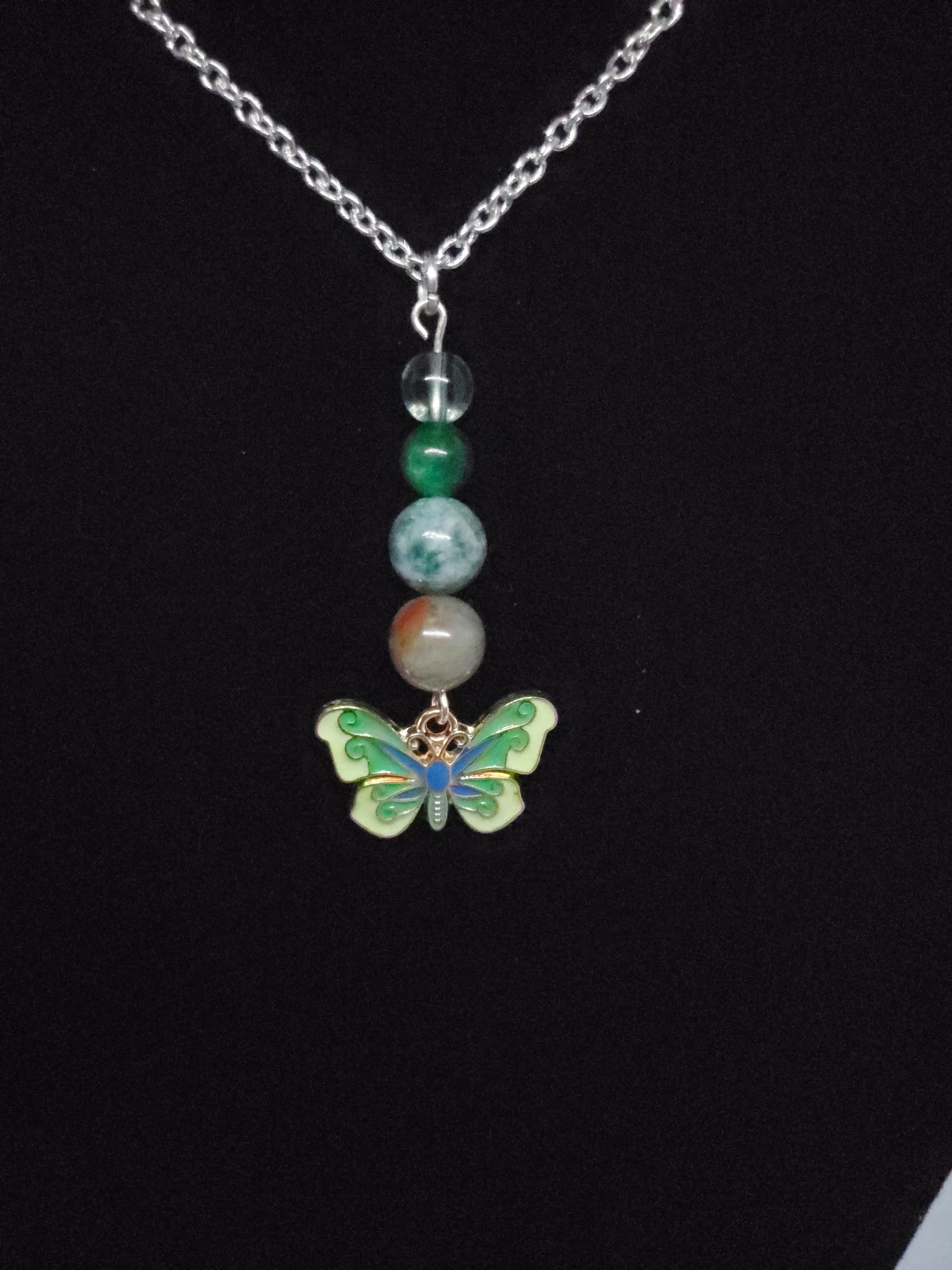 Green Butterfly Goddess Necklace - Cinnful Charms Jewelry 