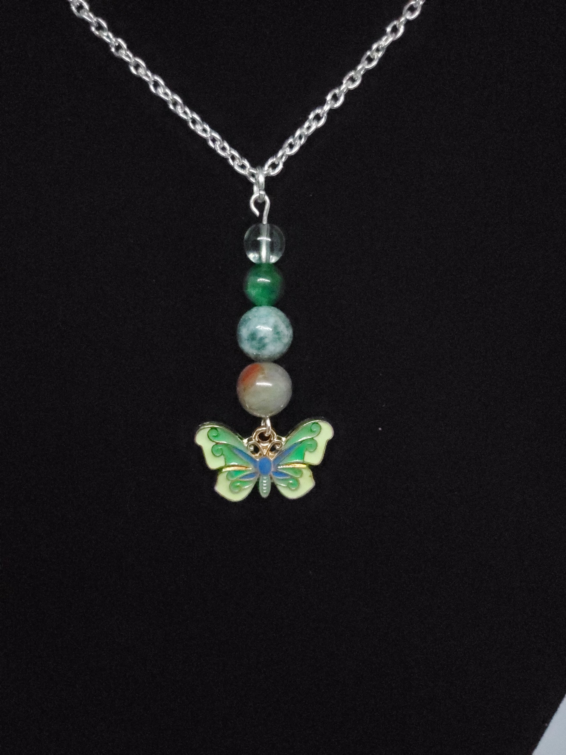 Green Butterfly Goddess Necklace - Cinnful Charms Jewelry 