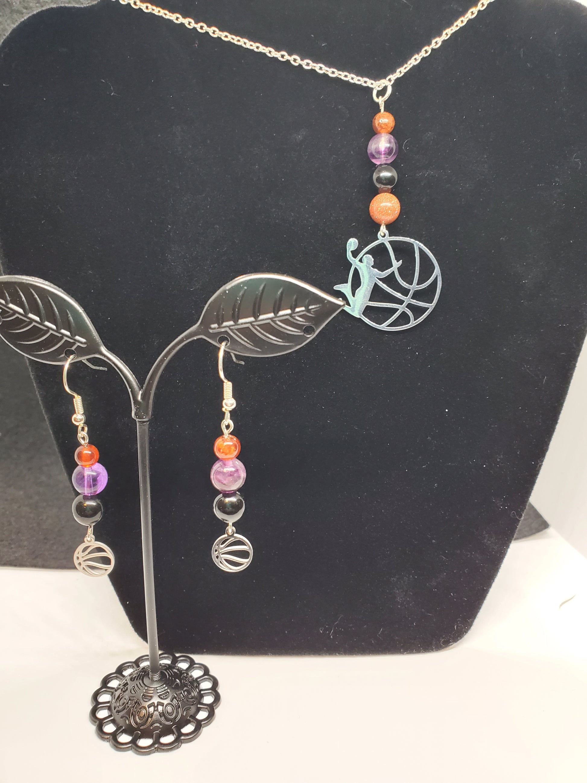 Ignite Your Style: Suns-Inspired Sparkle with Gemstone Power! 🔥🏀💜❤️🖤 - Cinnful Charms Jewelry 