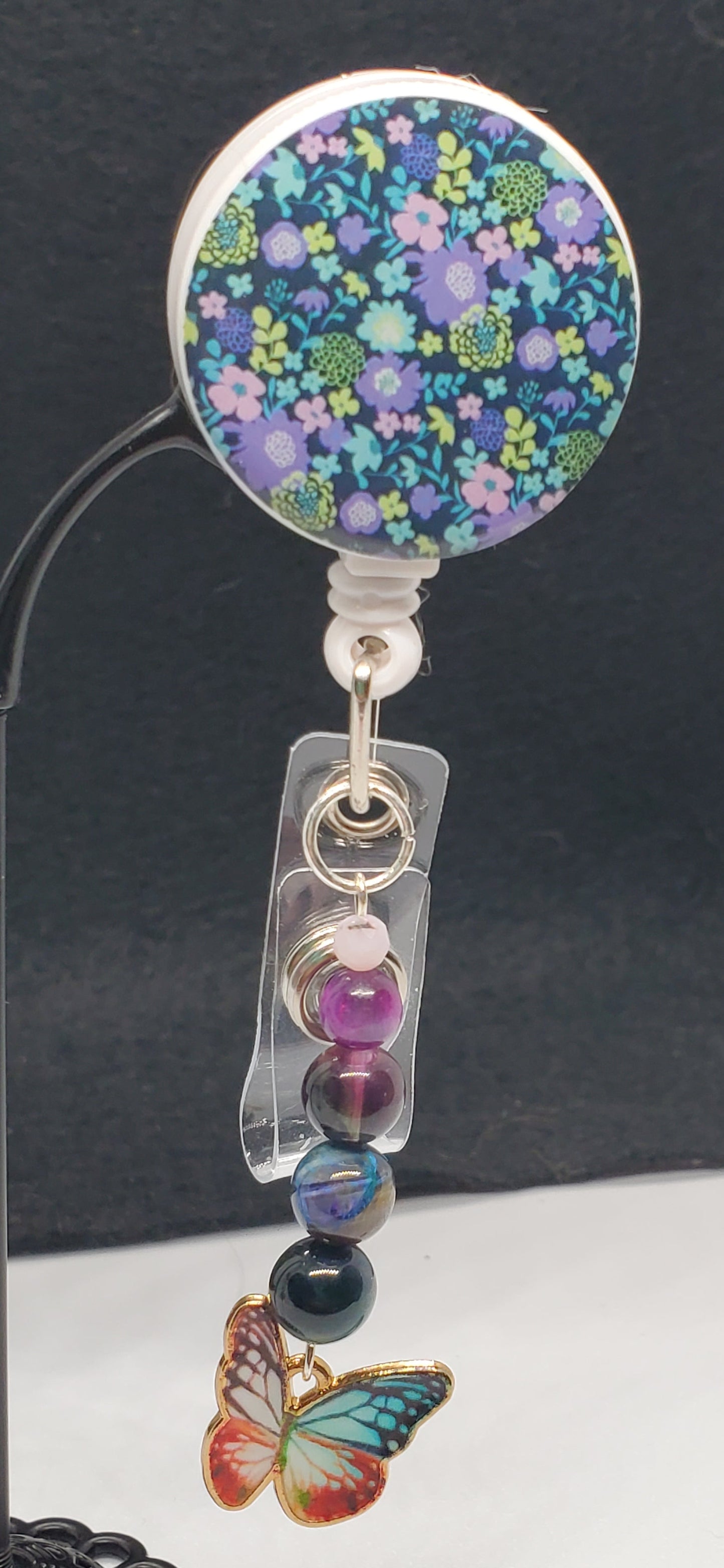 Soar Through Your Day: "Butterfly Galaxy" Retractable Badge Holder - Cinnful Charms Jewelry 
