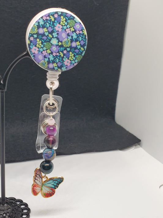 Soar Through Your Day: "Butterfly Galaxy" Retractable Badge Holder - Cinnful Charms Jewelry 