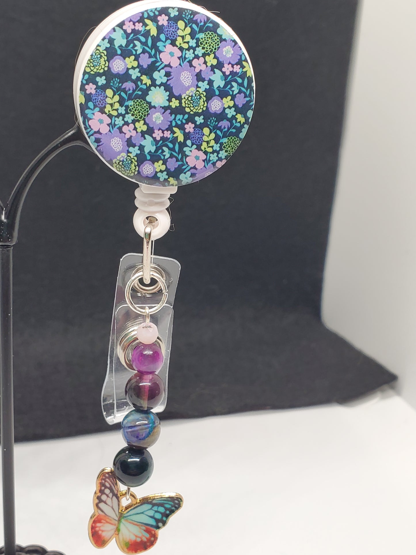 Soar Through Your Day: "Butterfly Galaxy" Retractable Badge Holder - Cinnful Charms Jewelry 