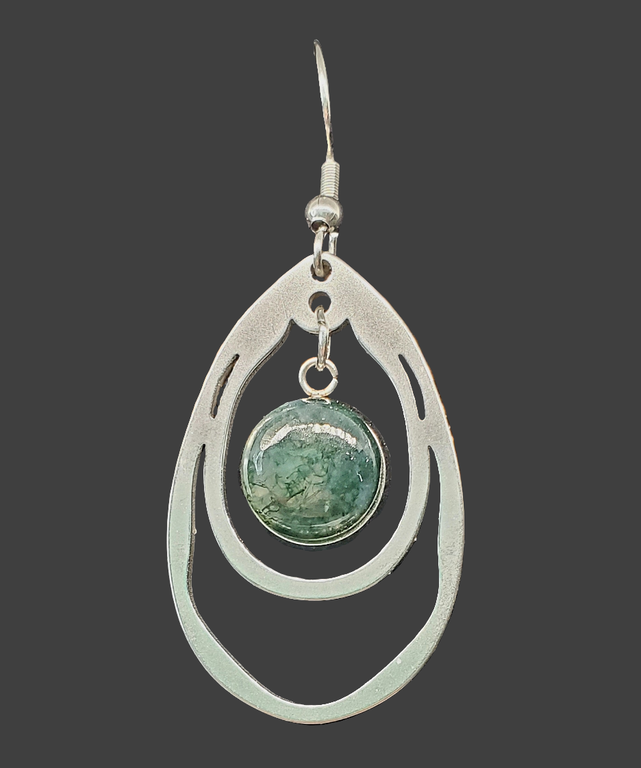 Stunning Moss Agate Earrings: Nature's Beauty Captured - Cinnful Charms Jewelry 